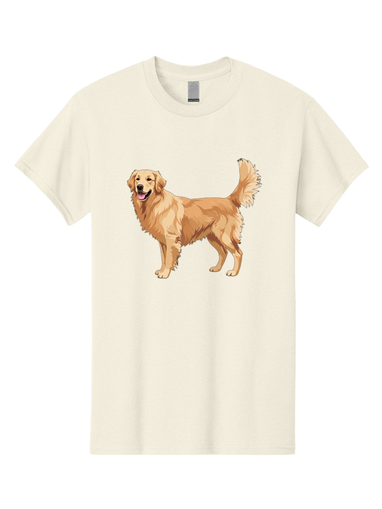 Golden-Retriever-11 Men'S Graphic Tee, 100% Cotton, Comfortable Casual Summer Wear, Machine Washable, Golden Retriever Dog, Happy Dog, Dog Illustration, Canine Graphic, Friendly Dog, Dog Portrait, Retriever Breed, Dog Art Bab968 13