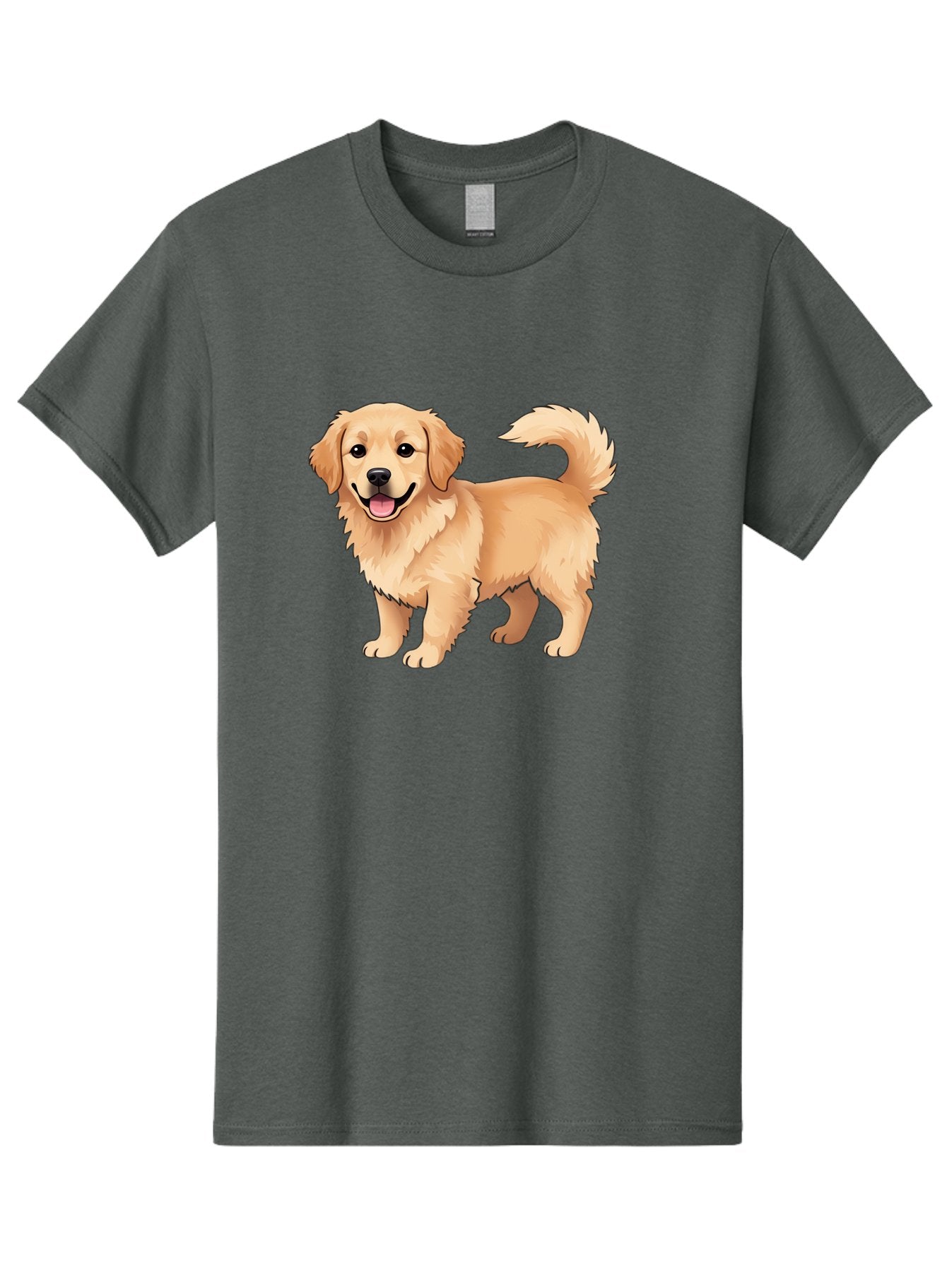 Golden-Retriever-13 Men'S Graphic Tee, 100% Cotton, Comfortable Casual Summer Wear, Machine Washable, Golden Retriever Dog, Happy Expression, Fluffy Fur, Playful Demeanor, Friendly Animal, Cartoon Style, Golden Coat, Dog Illustration, Bab970 5