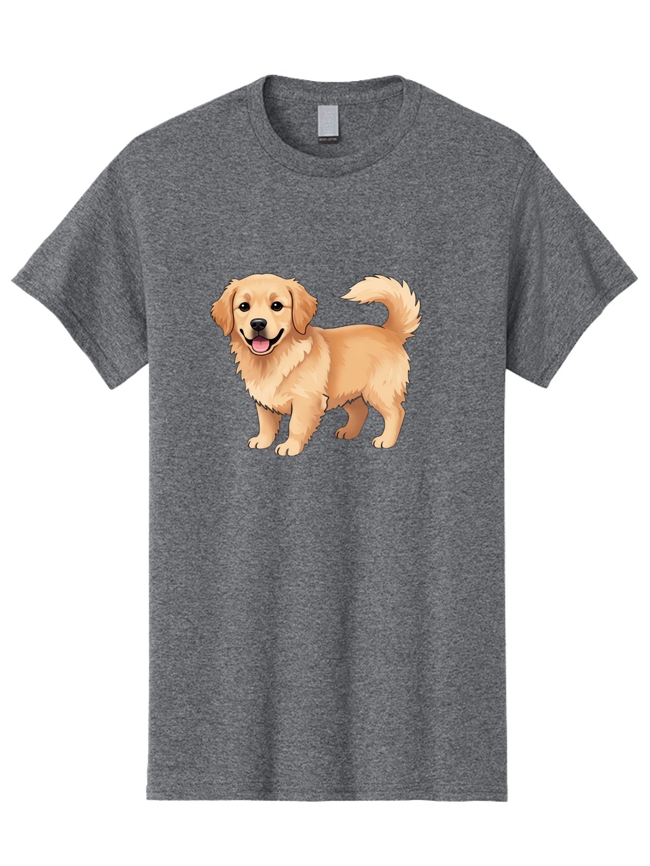 Golden-Retriever-13 Men'S Graphic Tee, 100% Cotton, Comfortable Casual Summer Wear, Machine Washable, Golden Retriever Dog, Happy Expression, Fluffy Fur, Playful Demeanor, Friendly Animal, Cartoon Style, Golden Coat, Dog Illustration, Bab970 8
