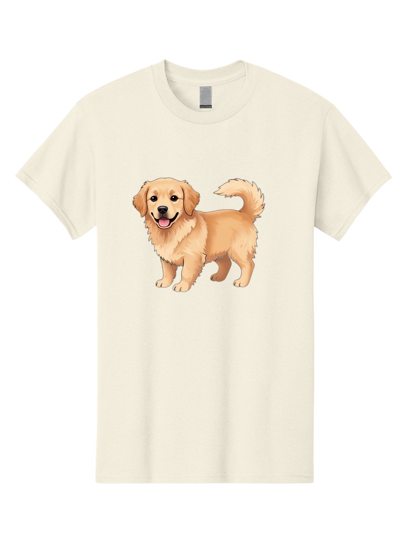 Golden-Retriever-13 Men'S Graphic Tee, 100% Cotton, Comfortable Casual Summer Wear, Machine Washable, Golden Retriever Dog, Happy Expression, Fluffy Fur, Playful Demeanor, Friendly Animal, Cartoon Style, Golden Coat, Dog Illustration, Bab970 14