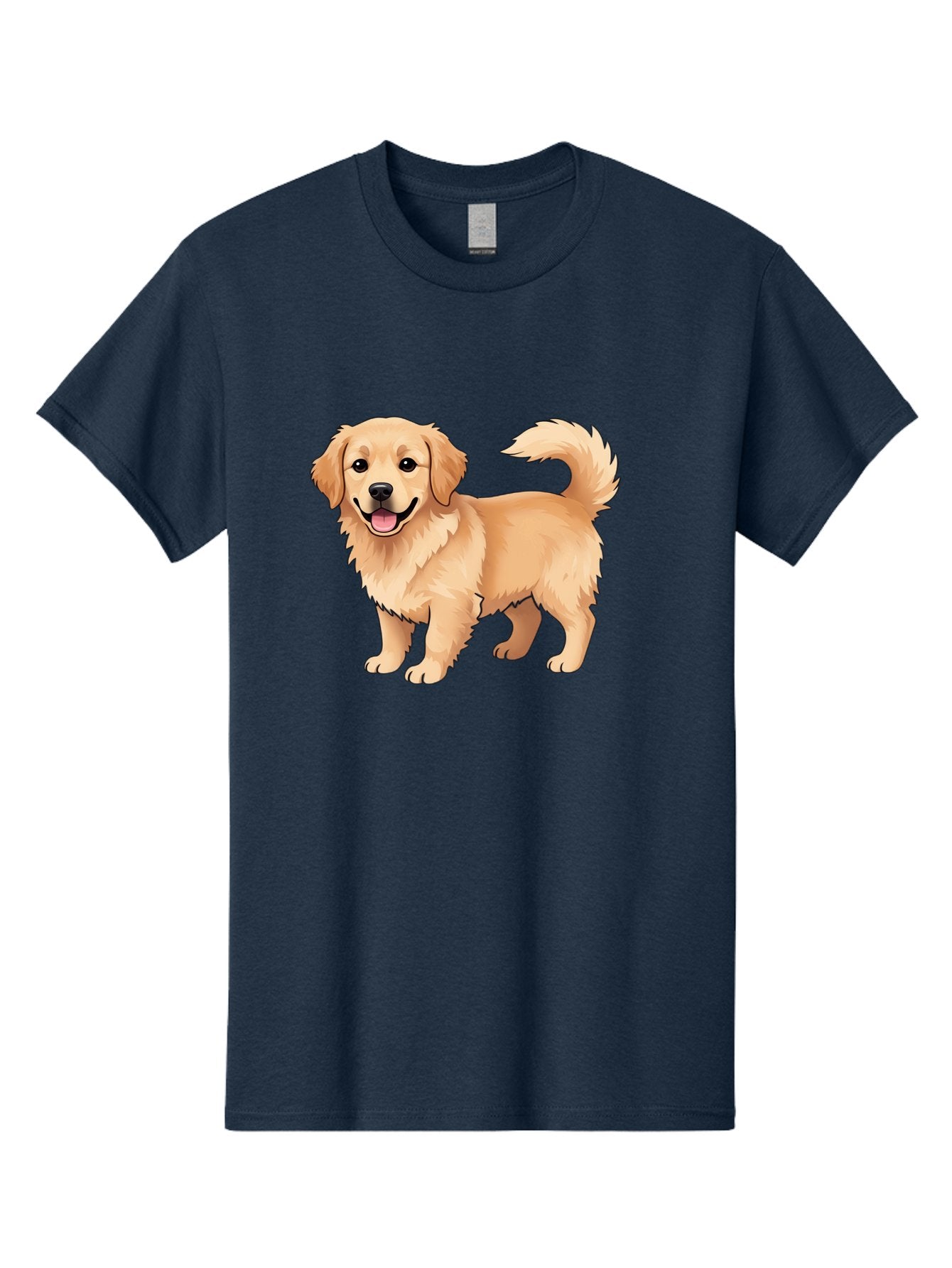 Golden-Retriever-13 Men'S Graphic Tee, 100% Cotton, Comfortable Casual Summer Wear, Machine Washable, Golden Retriever Dog, Happy Expression, Fluffy Fur, Playful Demeanor, Friendly Animal, Cartoon Style, Golden Coat, Dog Illustration, Bab970 10