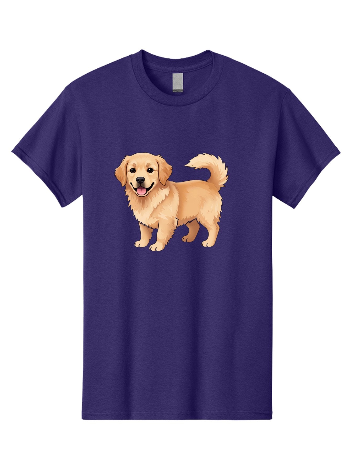 Golden-Retriever-13 Men'S Graphic Tee, 100% Cotton, Comfortable Casual Summer Wear, Machine Washable, Golden Retriever Dog, Happy Expression, Fluffy Fur, Playful Demeanor, Friendly Animal, Cartoon Style, Golden Coat, Dog Illustration, Bab970 15