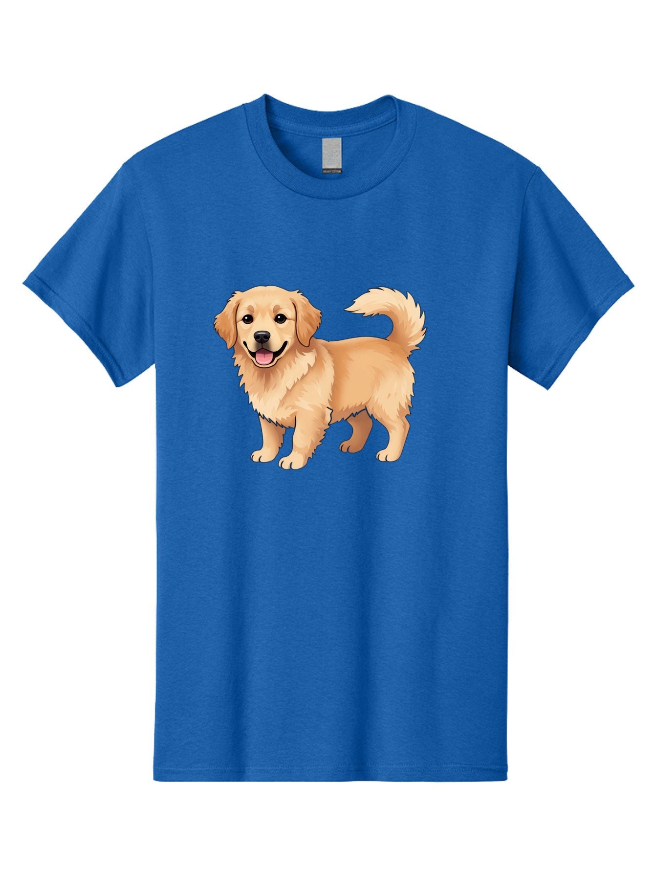 Golden-Retriever-13 Men'S Graphic Tee, 100% Cotton, Comfortable Casual Summer Wear, Machine Washable, Golden Retriever Dog, Happy Expression, Fluffy Fur, Playful Demeanor, Friendly Animal, Cartoon Style, Golden Coat, Dog Illustration, Bab970 6
