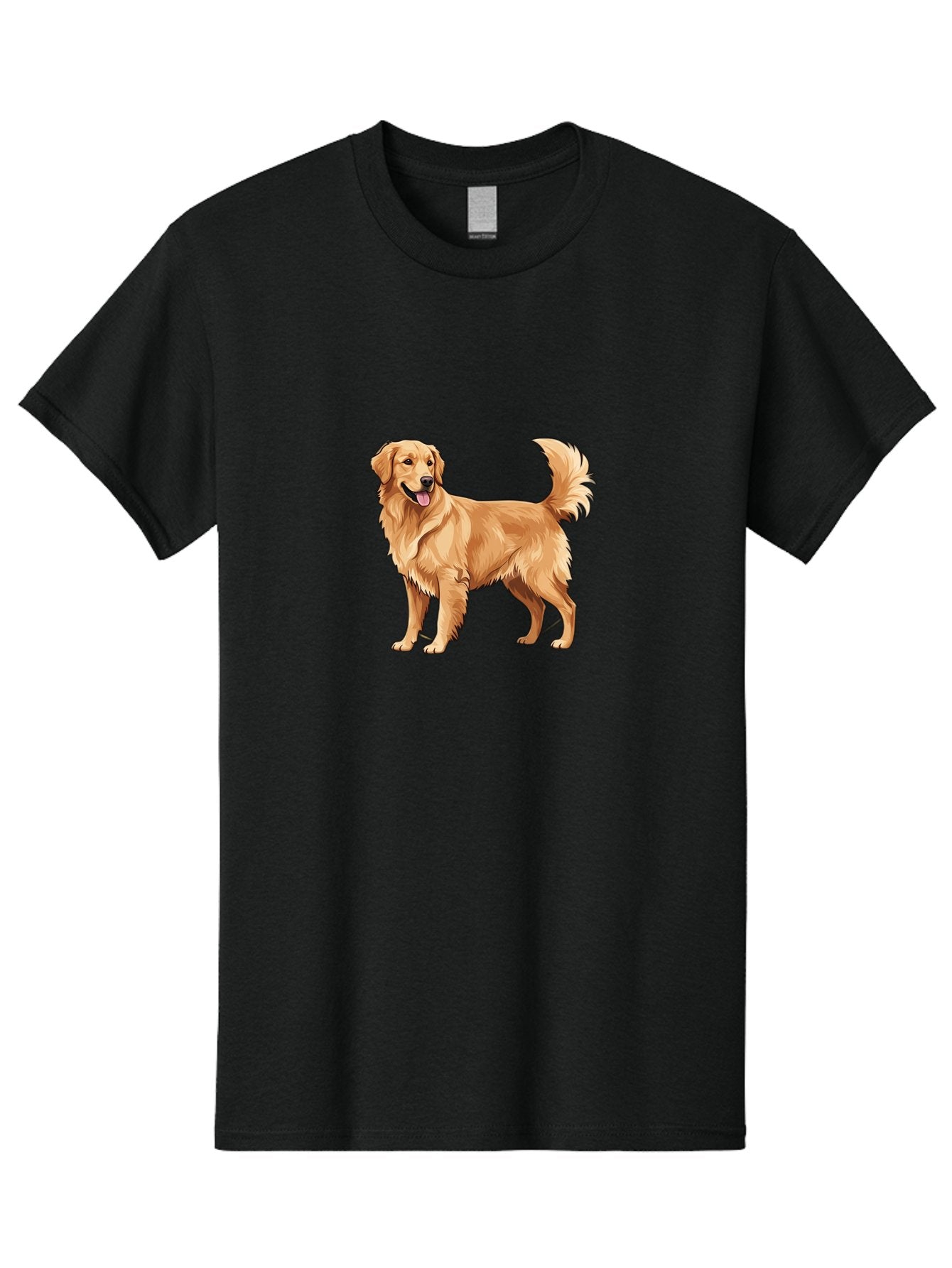Golden-Retriever-15 Men'S Graphic Tee, 100% Cotton, Comfortable Casual Summer Wear, Machine Washable, Golden Retriever Dog, Friendly Dog, Happy Dog, Dog Illustration, Dog Cartoon, Furry Friends, Canine Companions, Dog Breed, Retriever Dog Bab972 15
