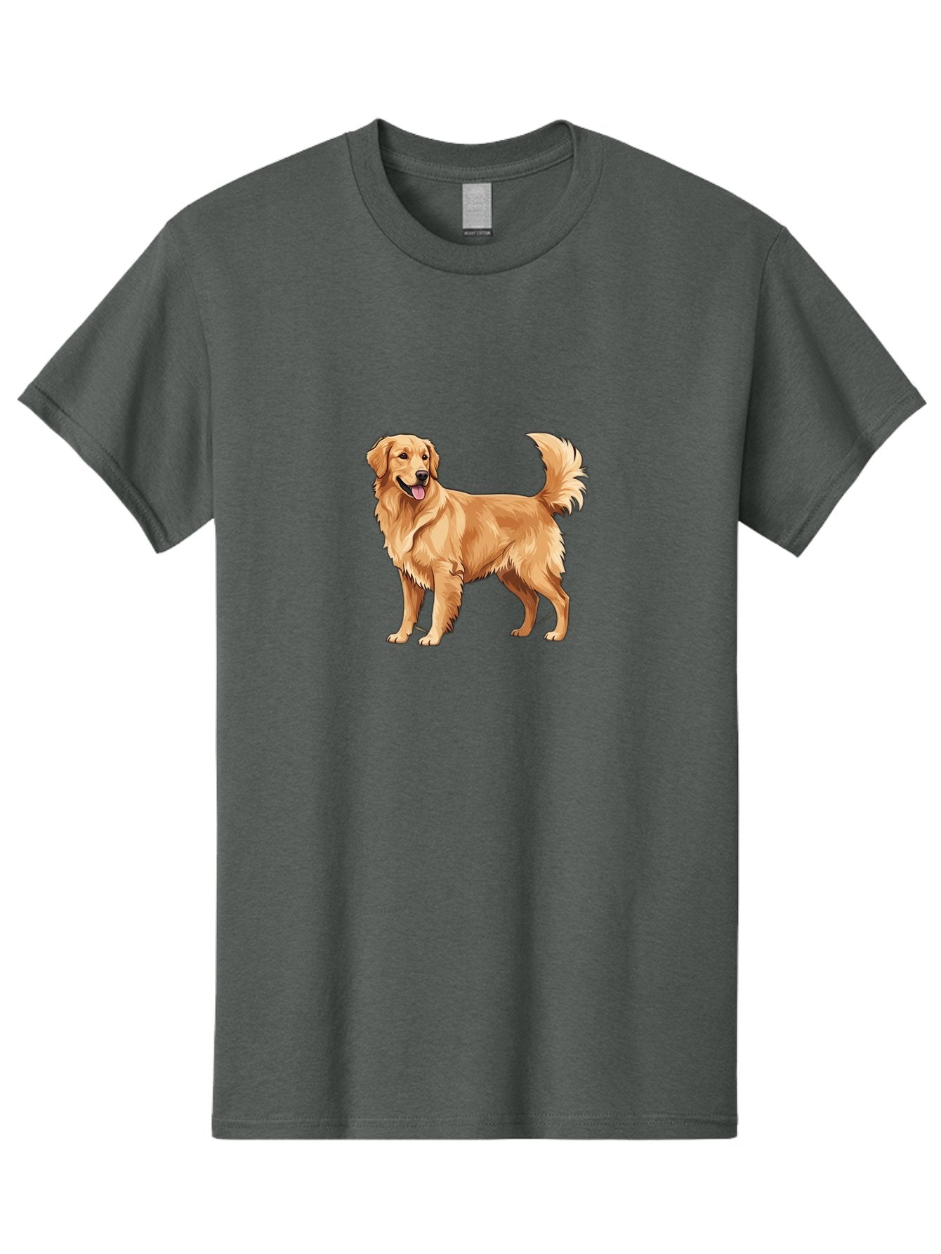 Golden-Retriever-15 Men'S Graphic Tee, 100% Cotton, Comfortable Casual Summer Wear, Machine Washable, Golden Retriever Dog, Friendly Dog, Happy Dog, Dog Illustration, Dog Cartoon, Furry Friends, Canine Companions, Dog Breed, Retriever Dog Bab972 11