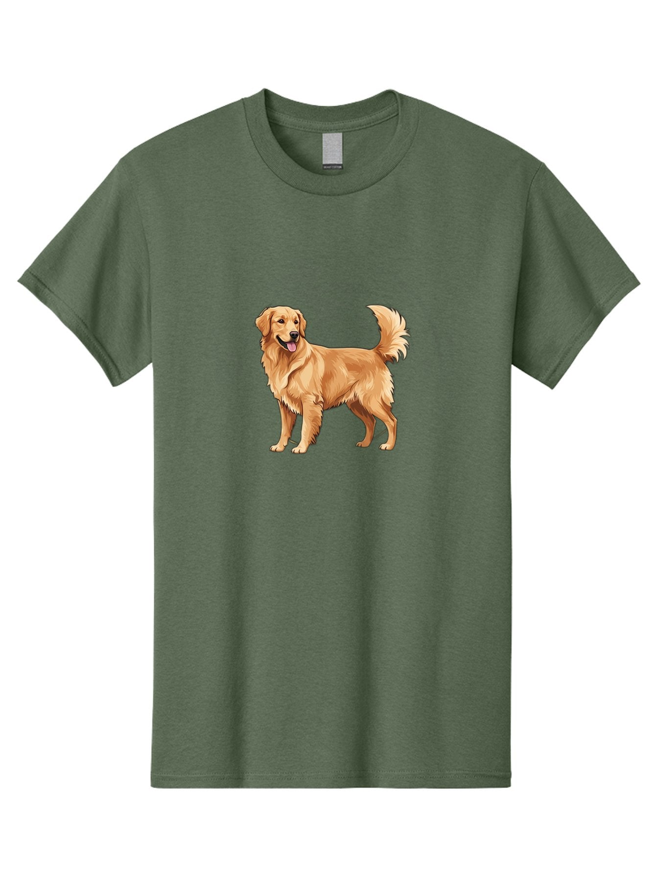 Golden-Retriever-15 Men'S Graphic Tee, 100% Cotton, Comfortable Casual Summer Wear, Machine Washable, Golden Retriever Dog, Friendly Dog, Happy Dog, Dog Illustration, Dog Cartoon, Furry Friends, Canine Companions, Dog Breed, Retriever Dog Bab972 12