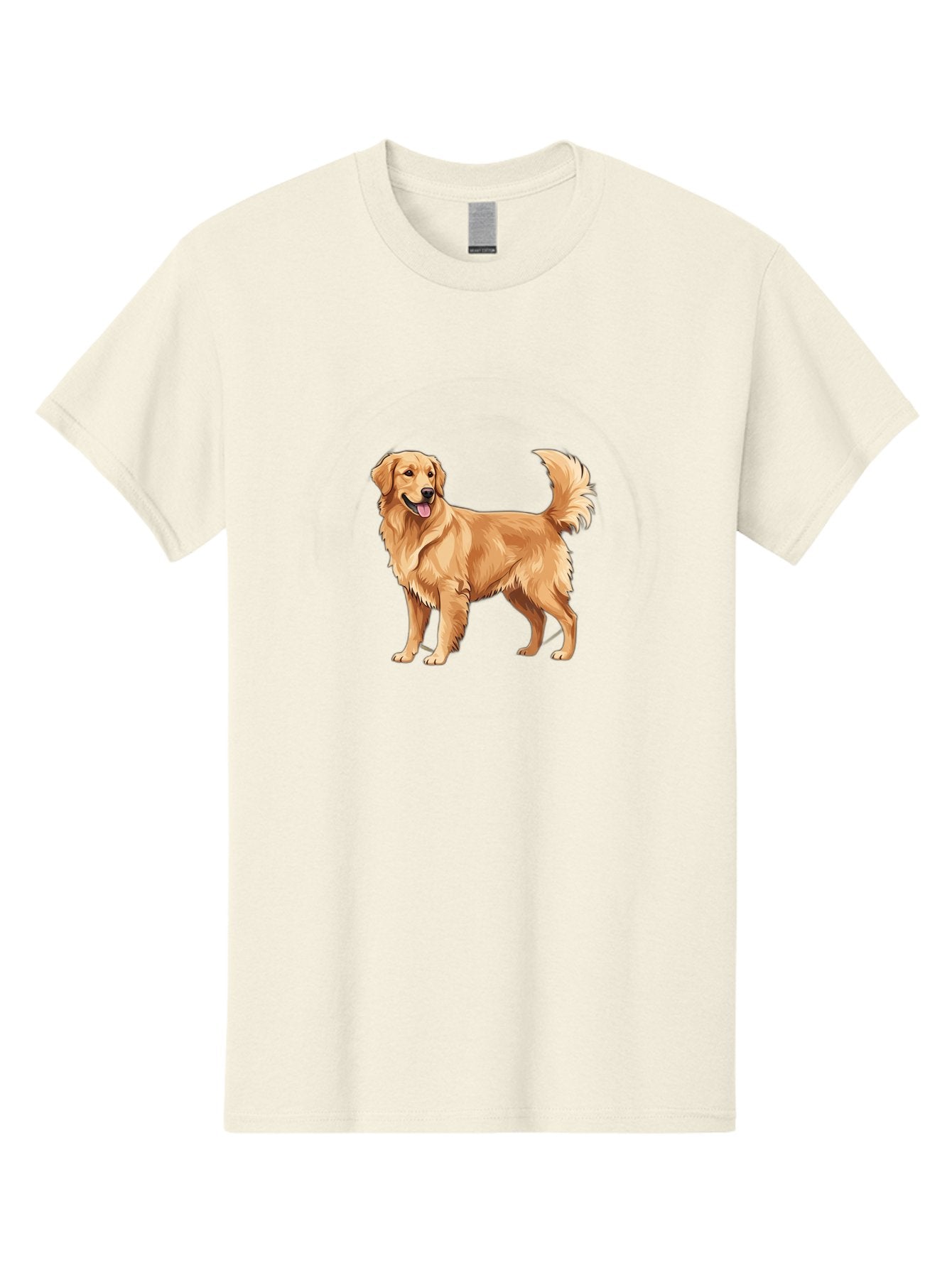 Golden-Retriever-15 Men'S Graphic Tee, 100% Cotton, Comfortable Casual Summer Wear, Machine Washable, Golden Retriever Dog, Friendly Dog, Happy Dog, Dog Illustration, Dog Cartoon, Furry Friends, Canine Companions, Dog Breed, Retriever Dog Bab972 9