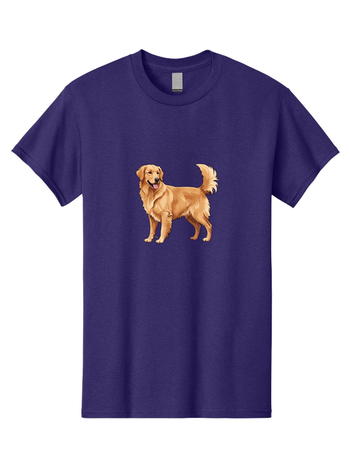Golden-Retriever-15 Men'S Graphic Tee, 100% Cotton, Comfortable Casual Summer Wear, Machine Washable, Golden Retriever Dog, Friendly Dog, Happy Dog, Dog Illustration, Dog Cartoon, Furry Friends, Canine Companions, Dog Breed, Retriever Dog Bab972 10