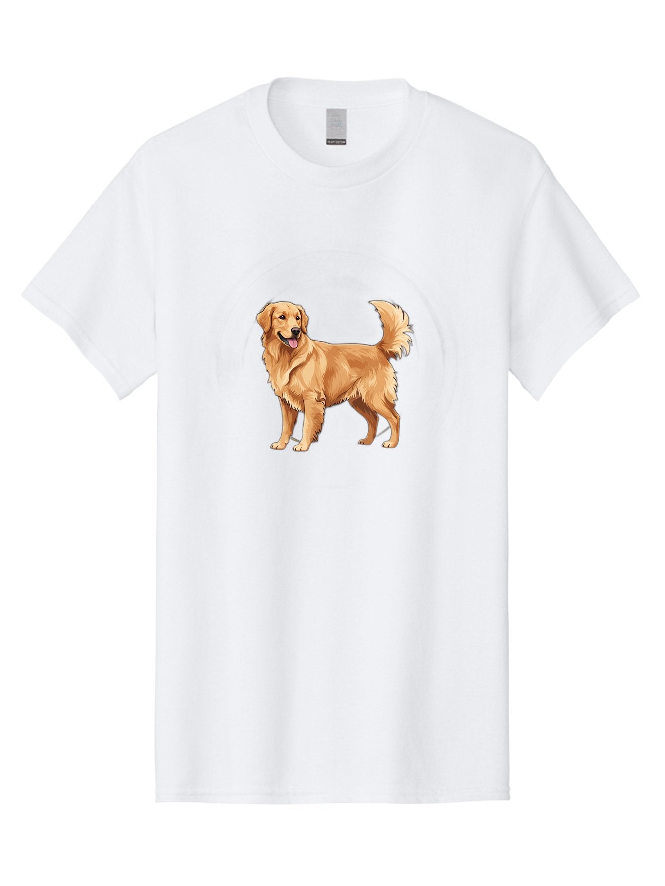 Golden-Retriever-15 Men'S Graphic Tee, 100% Cotton, Comfortable Casual Summer Wear, Machine Washable, Golden Retriever Dog, Friendly Dog, Happy Dog, Dog Illustration, Dog Cartoon, Furry Friends, Canine Companions, Dog Breed, Retriever Dog Bab972 13