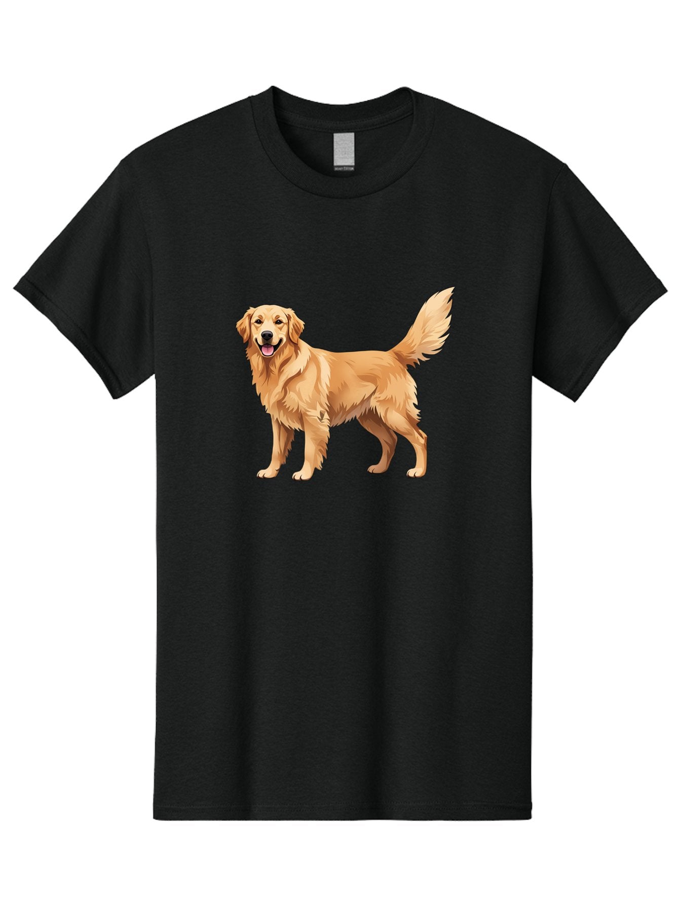 Golden-Retriever-16 Men'S Graphic Tee, 100% Cotton, Comfortable Casual Summer Wear, Machine Washable, Golden Retriever, Happy Dog, Fluffy Fur, Friendly Pet, Cartoon Dog, Dog Illustration, Canine Friend, Playful Breed, Loyal Companion, Bab973 6