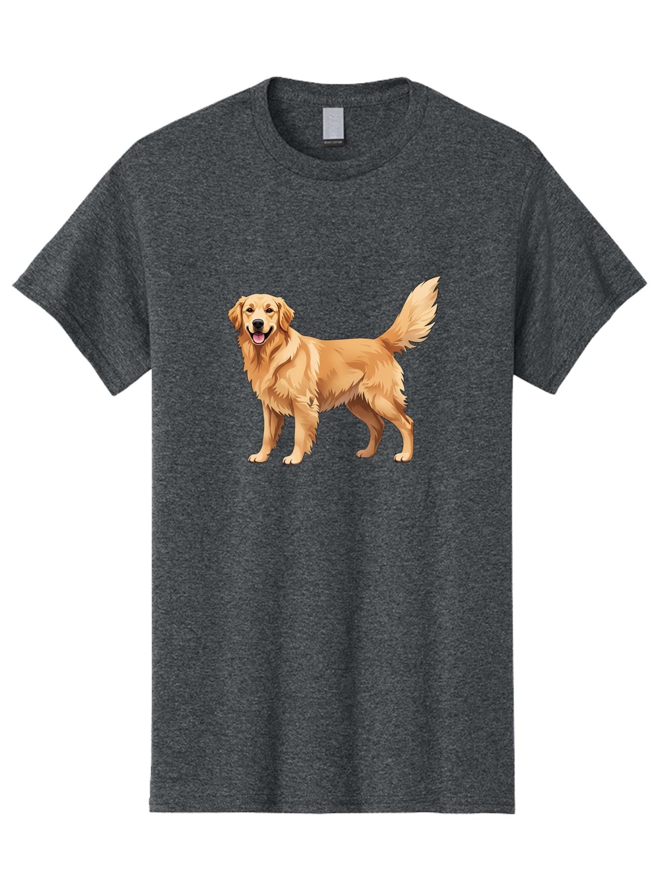 Golden-Retriever-16 Men'S Graphic Tee, 100% Cotton, Comfortable Casual Summer Wear, Machine Washable, Golden Retriever, Happy Dog, Fluffy Fur, Friendly Pet, Cartoon Dog, Dog Illustration, Canine Friend, Playful Breed, Loyal Companion, Bab973 5