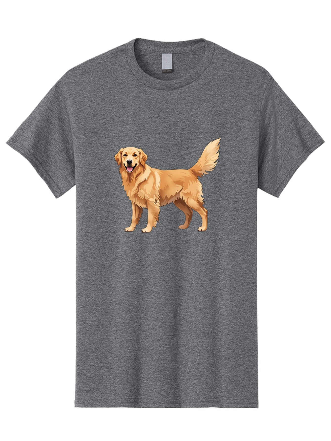Golden-Retriever-16 Men'S Graphic Tee, 100% Cotton, Comfortable Casual Summer Wear, Machine Washable, Golden Retriever, Happy Dog, Fluffy Fur, Friendly Pet, Cartoon Dog, Dog Illustration, Canine Friend, Playful Breed, Loyal Companion, Bab973 13