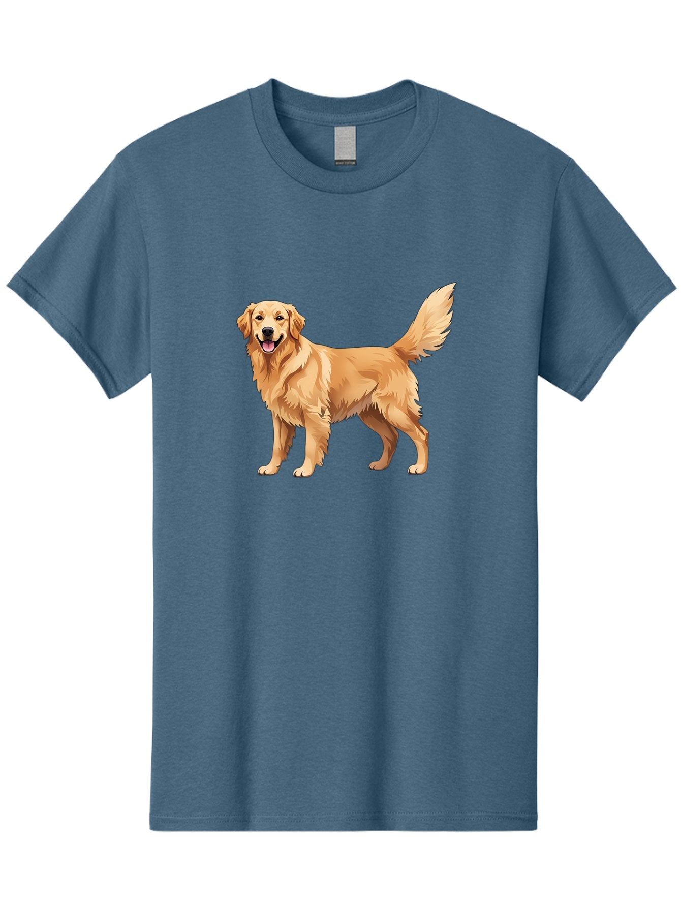 Golden-Retriever-16 Men'S Graphic Tee, 100% Cotton, Comfortable Casual Summer Wear, Machine Washable, Golden Retriever, Happy Dog, Fluffy Fur, Friendly Pet, Cartoon Dog, Dog Illustration, Canine Friend, Playful Breed, Loyal Companion, Bab973 7