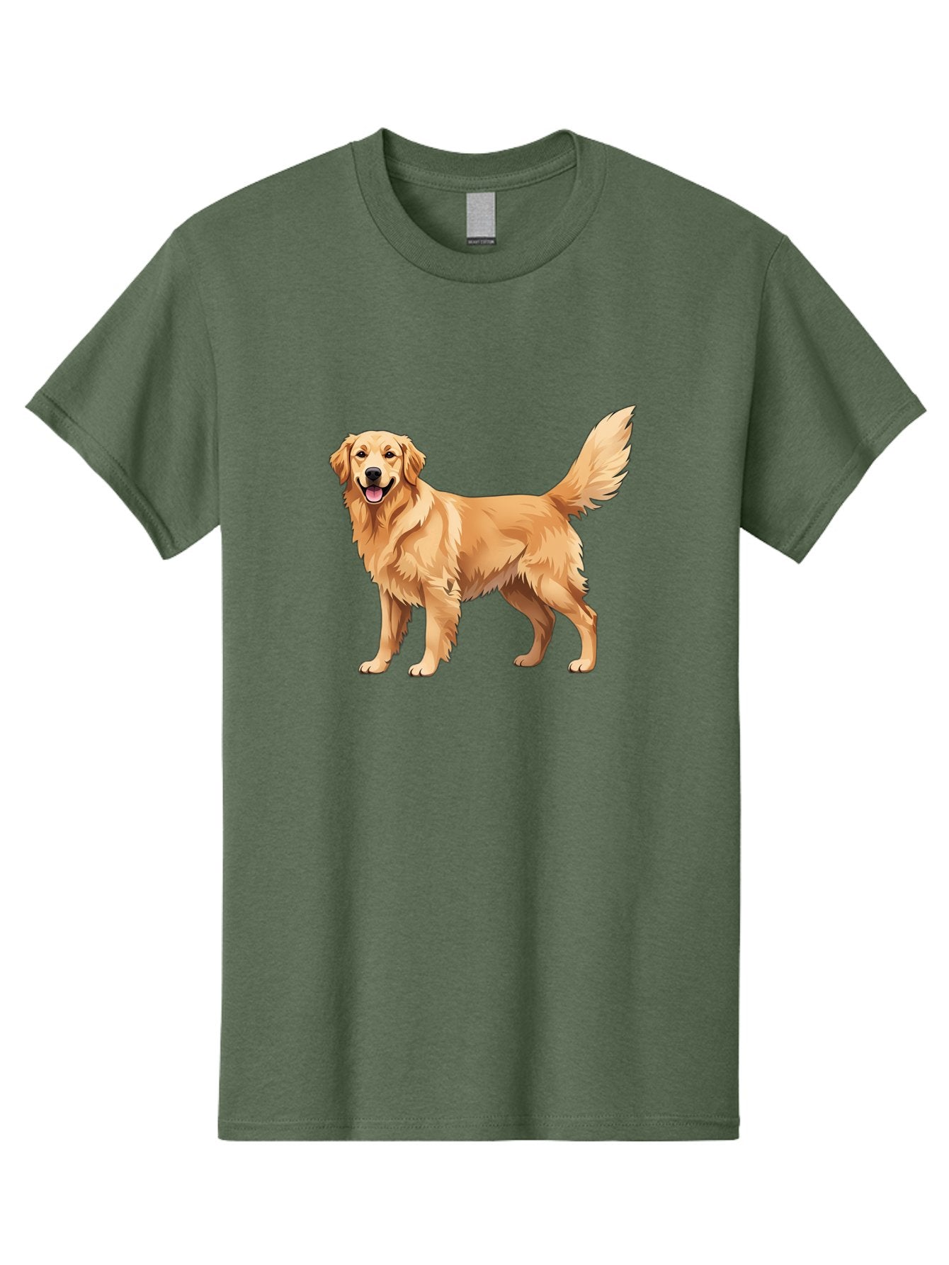 Golden-Retriever-16 Men'S Graphic Tee, 100% Cotton, Comfortable Casual Summer Wear, Machine Washable, Golden Retriever, Happy Dog, Fluffy Fur, Friendly Pet, Cartoon Dog, Dog Illustration, Canine Friend, Playful Breed, Loyal Companion, Bab973 11