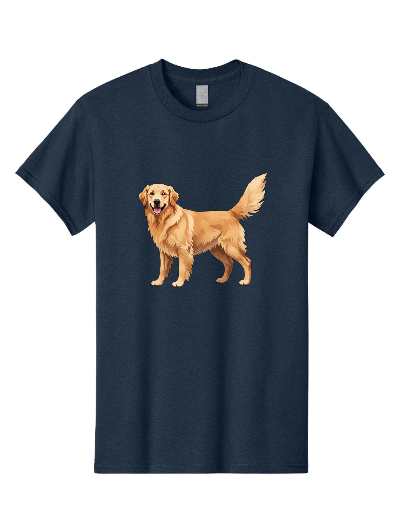Golden-Retriever-16 Men'S Graphic Tee, 100% Cotton, Comfortable Casual Summer Wear, Machine Washable, Golden Retriever, Happy Dog, Fluffy Fur, Friendly Pet, Cartoon Dog, Dog Illustration, Canine Friend, Playful Breed, Loyal Companion, Bab973 9
