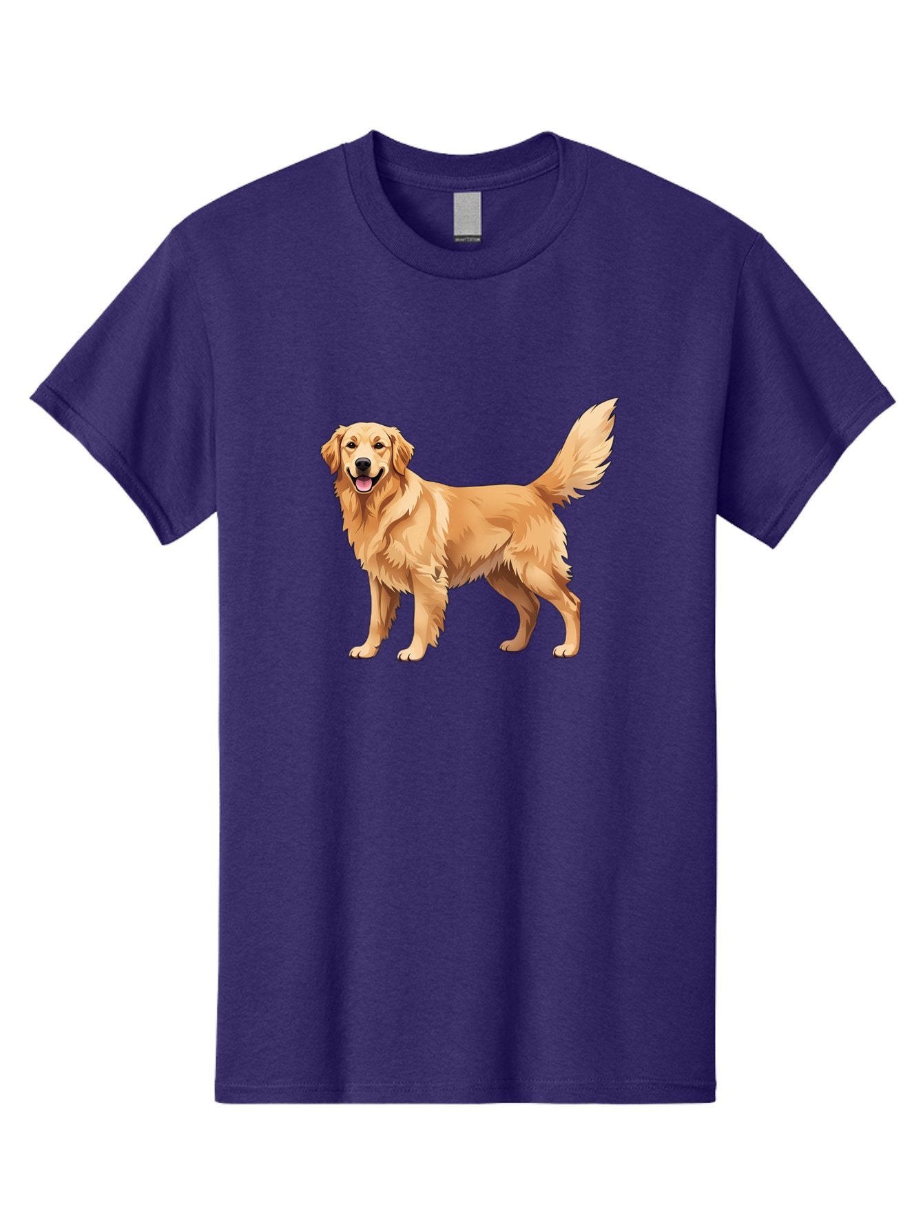 Golden-Retriever-16 Men'S Graphic Tee, 100% Cotton, Comfortable Casual Summer Wear, Machine Washable, Golden Retriever, Happy Dog, Fluffy Fur, Friendly Pet, Cartoon Dog, Dog Illustration, Canine Friend, Playful Breed, Loyal Companion, Bab973 3