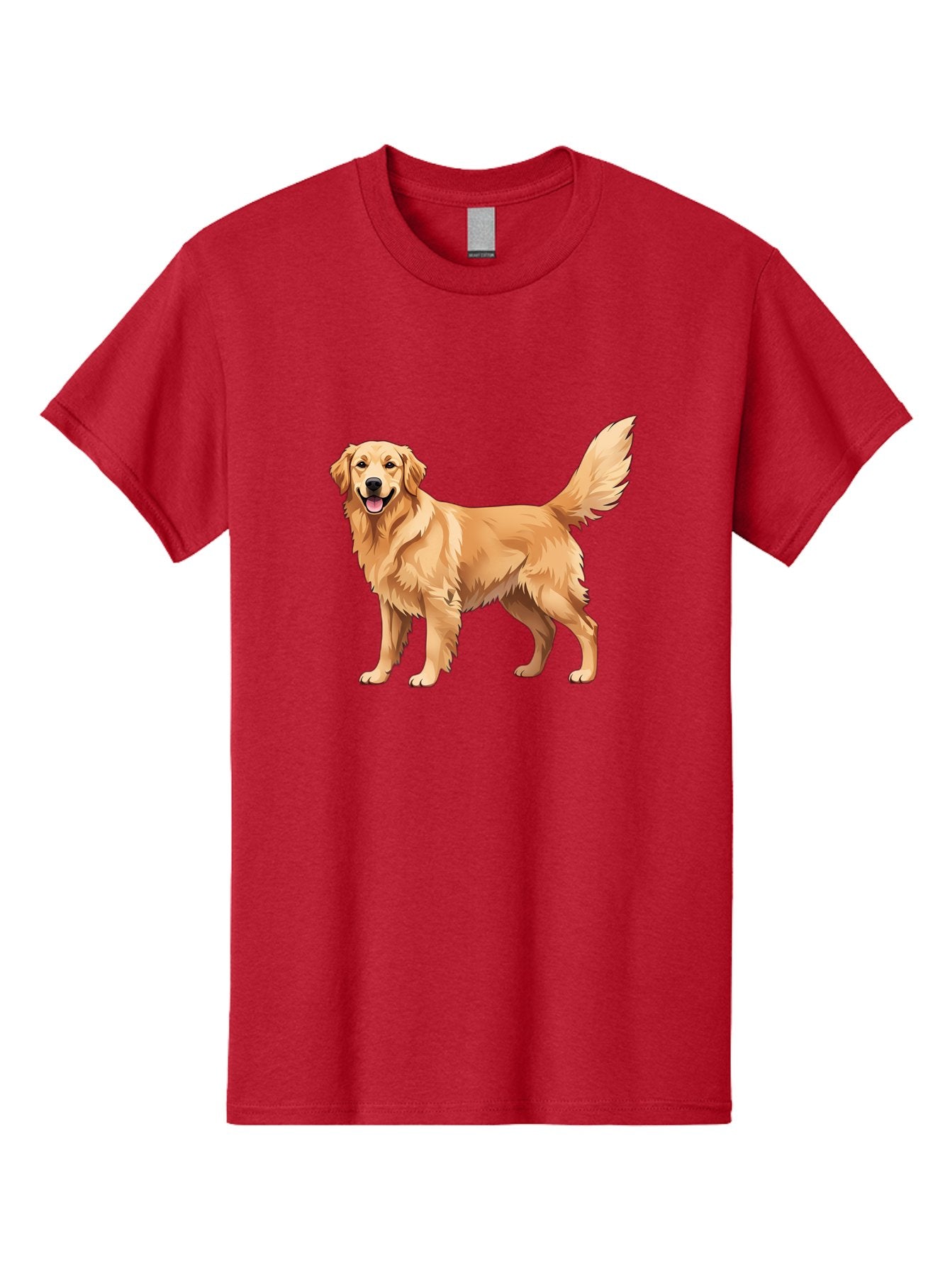 Golden-Retriever-16 Men'S Graphic Tee, 100% Cotton, Comfortable Casual Summer Wear, Machine Washable, Golden Retriever, Happy Dog, Fluffy Fur, Friendly Pet, Cartoon Dog, Dog Illustration, Canine Friend, Playful Breed, Loyal Companion, Bab973 8