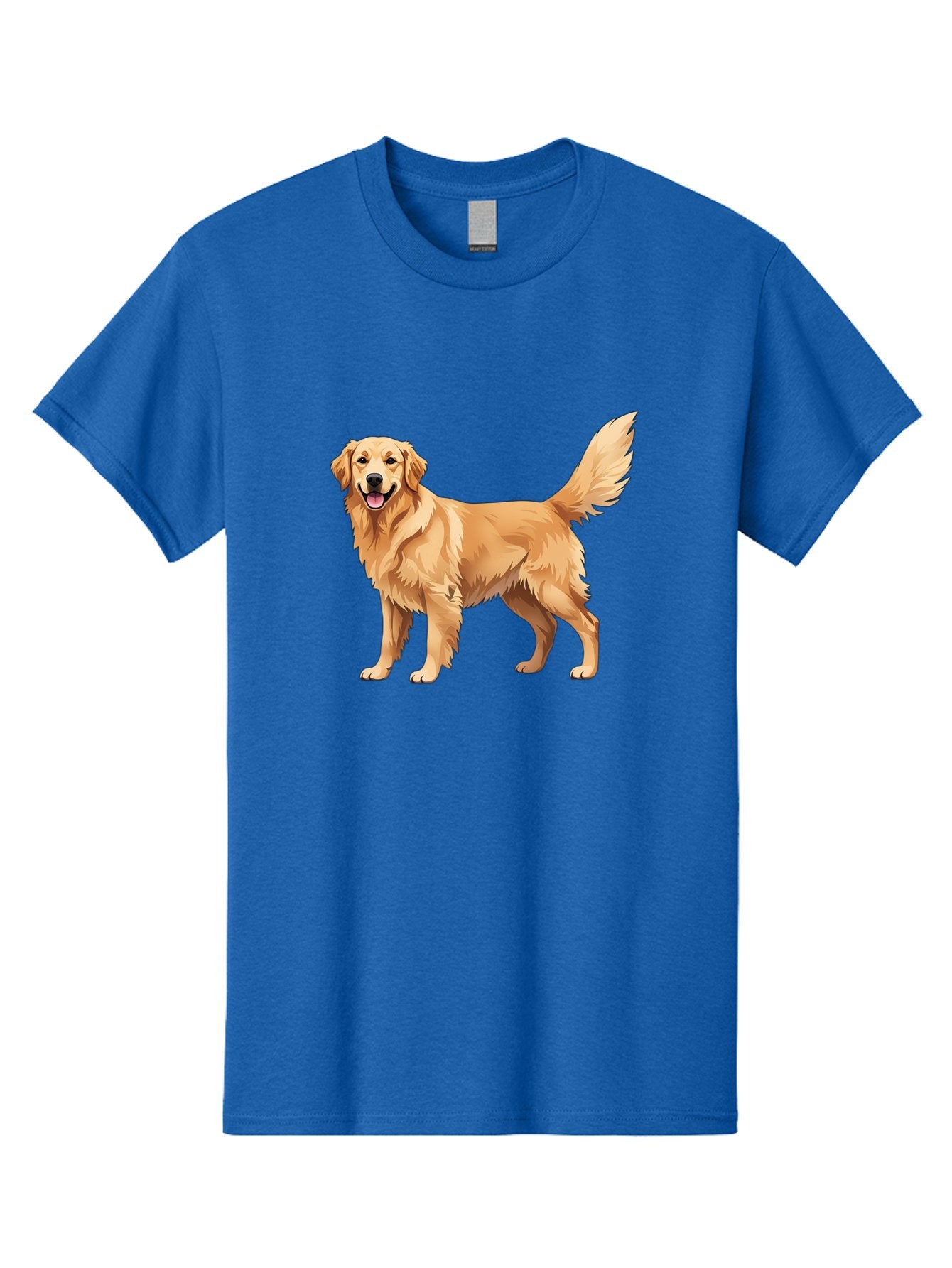 Golden-Retriever-16 Men'S Graphic Tee, 100% Cotton, Comfortable Casual Summer Wear, Machine Washable, Golden Retriever, Happy Dog, Fluffy Fur, Friendly Pet, Cartoon Dog, Dog Illustration, Canine Friend, Playful Breed, Loyal Companion, Bab973 12