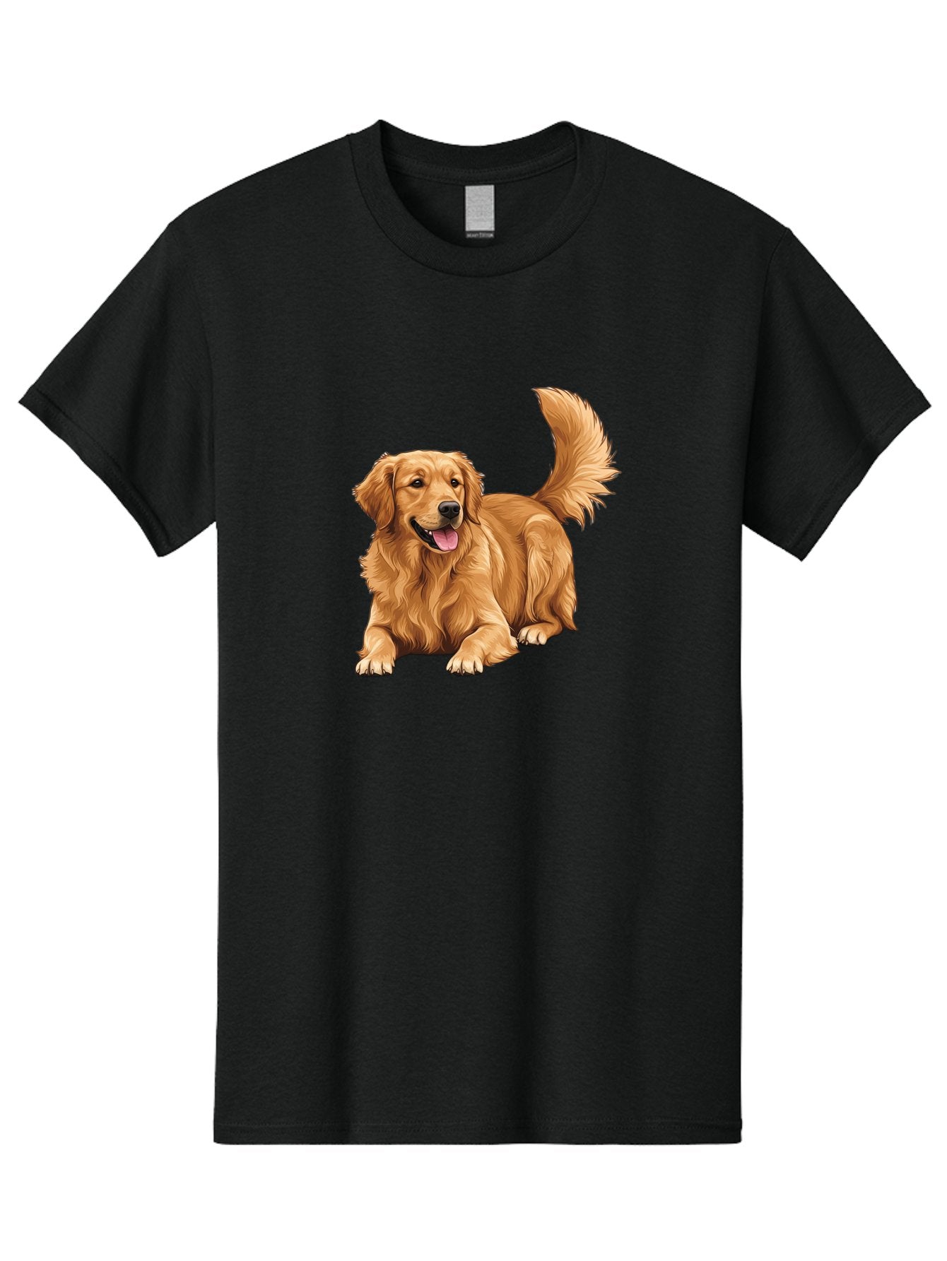 Golden-Retriever-17 Men'S Graphic Tee, 100% Cotton, Comfortable Casual Summer Wear, Machine Washable, Golden Retriever Dog, Playful Pet, Happy Animal, Fluffy Fur, Friendly Breed, Loyal Companion, Canine Friend, Dog Portrait, Pet Illustration Bab974 10