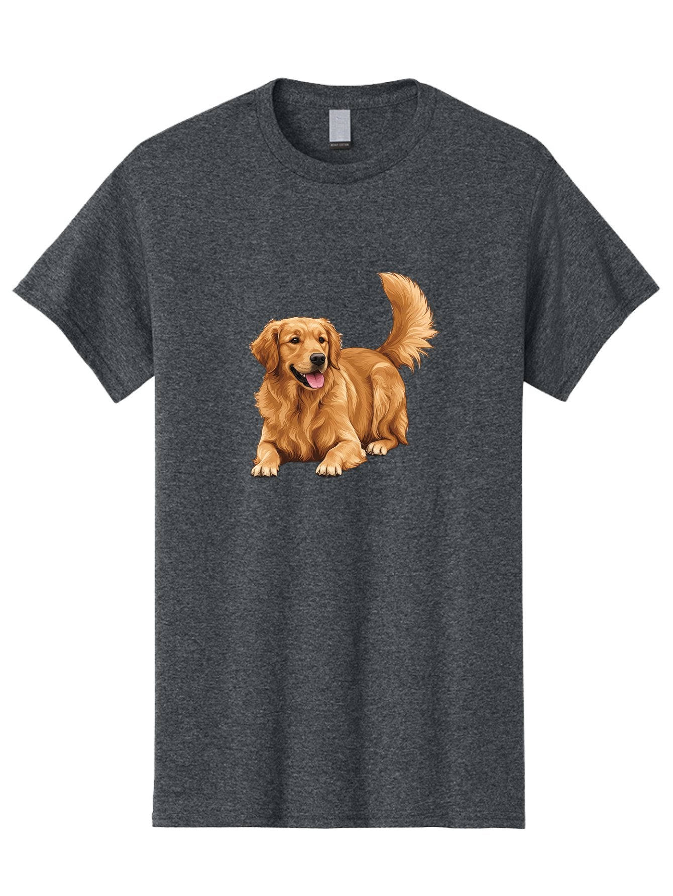 Golden-Retriever-17 Men'S Graphic Tee, 100% Cotton, Comfortable Casual Summer Wear, Machine Washable, Golden Retriever Dog, Playful Pet, Happy Animal, Fluffy Fur, Friendly Breed, Loyal Companion, Canine Friend, Dog Portrait, Pet Illustration Bab974 13