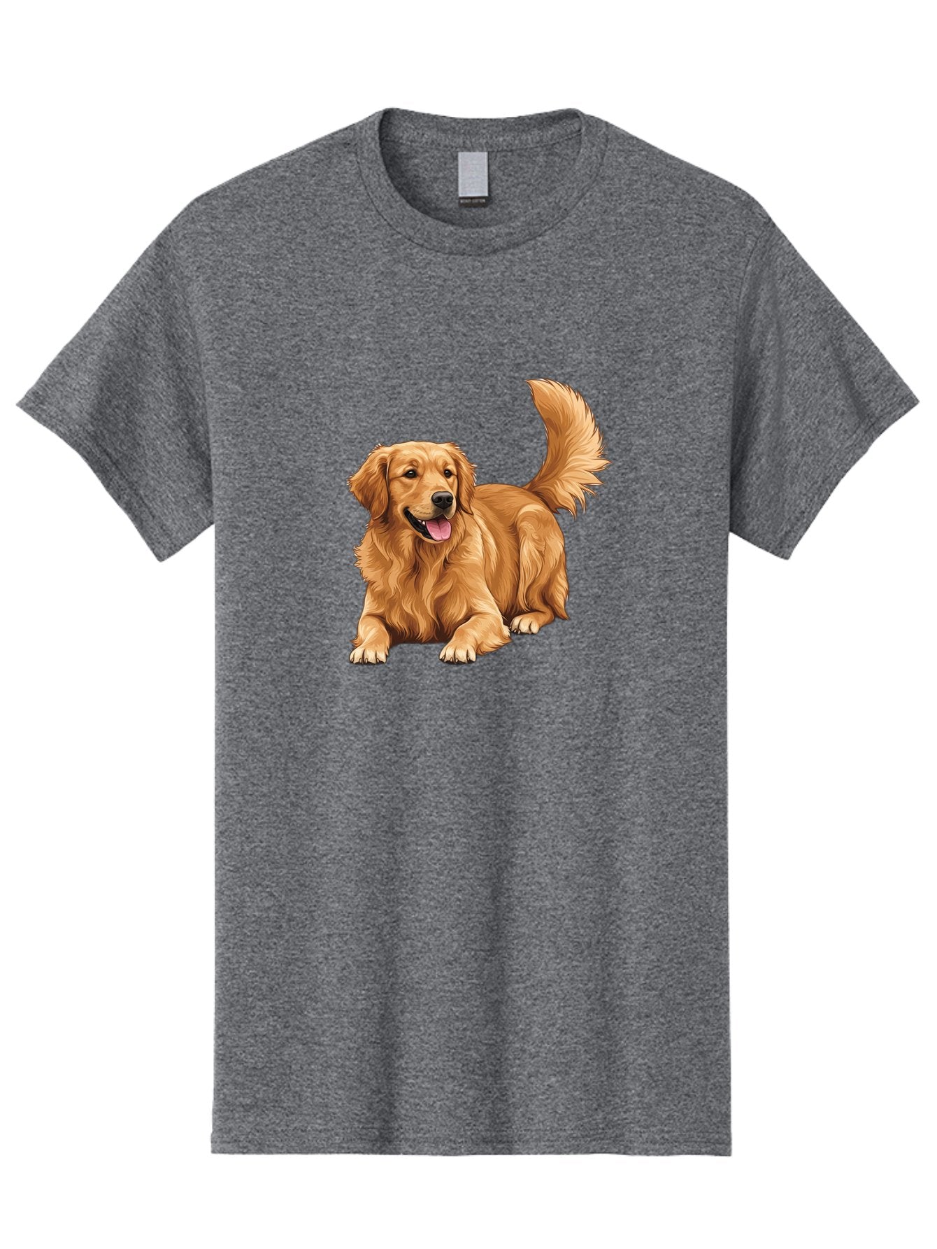 Golden-Retriever-17 Men'S Graphic Tee, 100% Cotton, Comfortable Casual Summer Wear, Machine Washable, Golden Retriever Dog, Playful Pet, Happy Animal, Fluffy Fur, Friendly Breed, Loyal Companion, Canine Friend, Dog Portrait, Pet Illustration Bab974 6