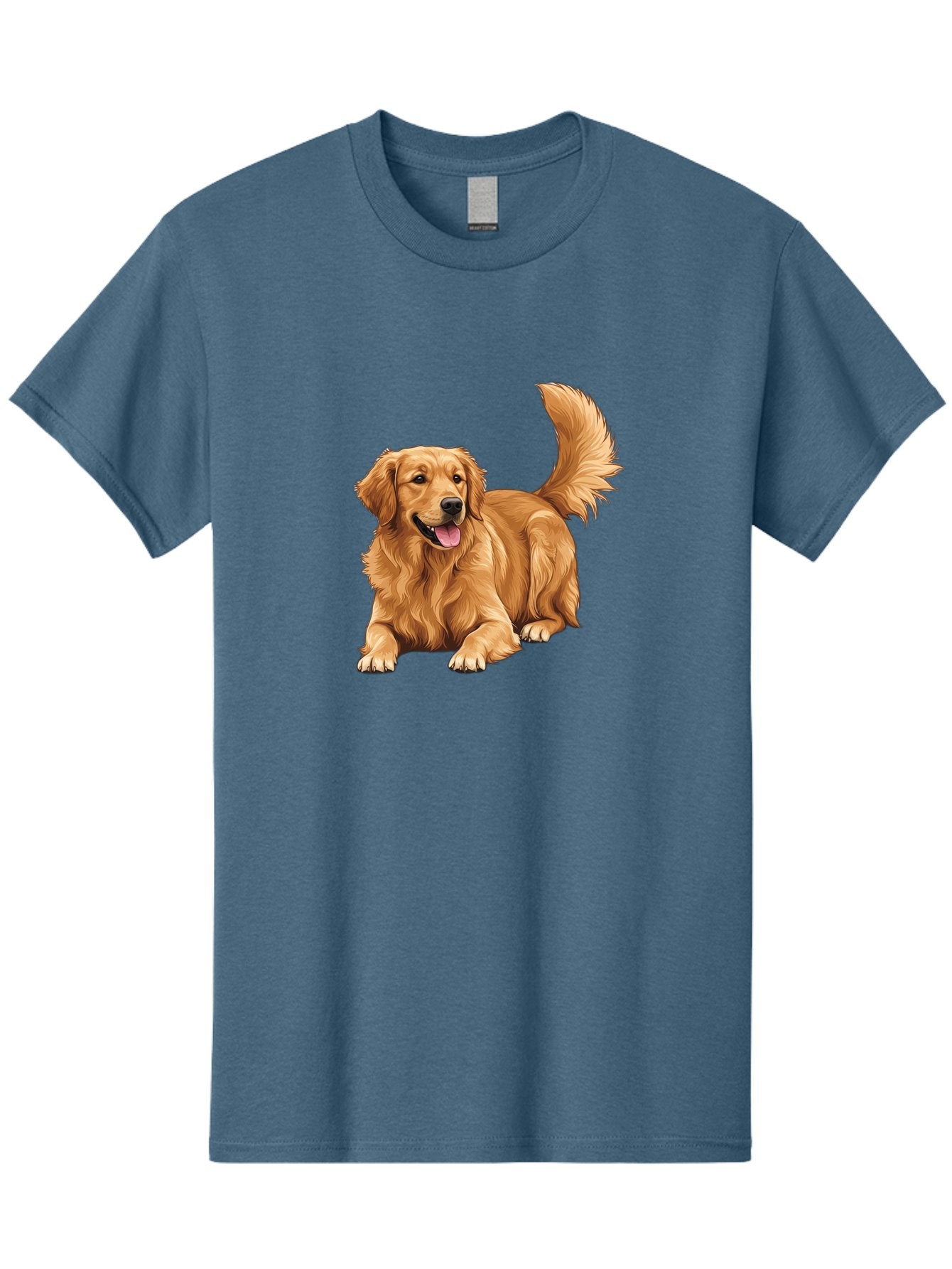 Golden-Retriever-17 Men'S Graphic Tee, 100% Cotton, Comfortable Casual Summer Wear, Machine Washable, Golden Retriever Dog, Playful Pet, Happy Animal, Fluffy Fur, Friendly Breed, Loyal Companion, Canine Friend, Dog Portrait, Pet Illustration Bab974 14