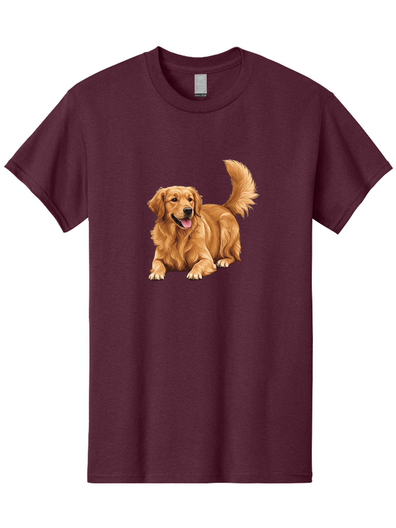 Golden-Retriever-17 Men'S Graphic Tee, 100% Cotton, Comfortable Casual Summer Wear, Machine Washable, Golden Retriever Dog, Playful Pet, Happy Animal, Fluffy Fur, Friendly Breed, Loyal Companion, Canine Friend, Dog Portrait, Pet Illustration Bab974 9