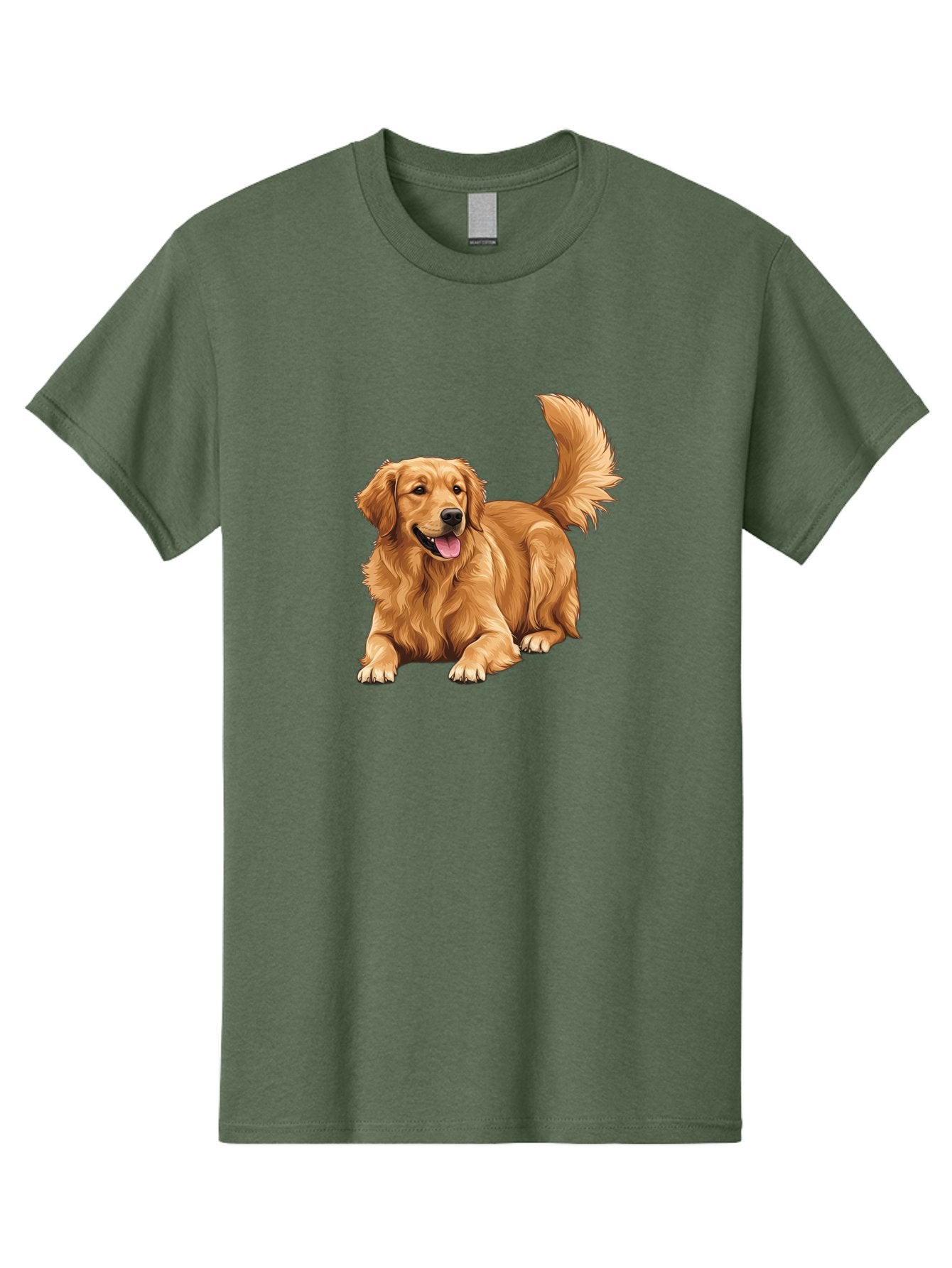 Golden-Retriever-17 Men'S Graphic Tee, 100% Cotton, Comfortable Casual Summer Wear, Machine Washable, Golden Retriever Dog, Playful Pet, Happy Animal, Fluffy Fur, Friendly Breed, Loyal Companion, Canine Friend, Dog Portrait, Pet Illustration Bab974 4