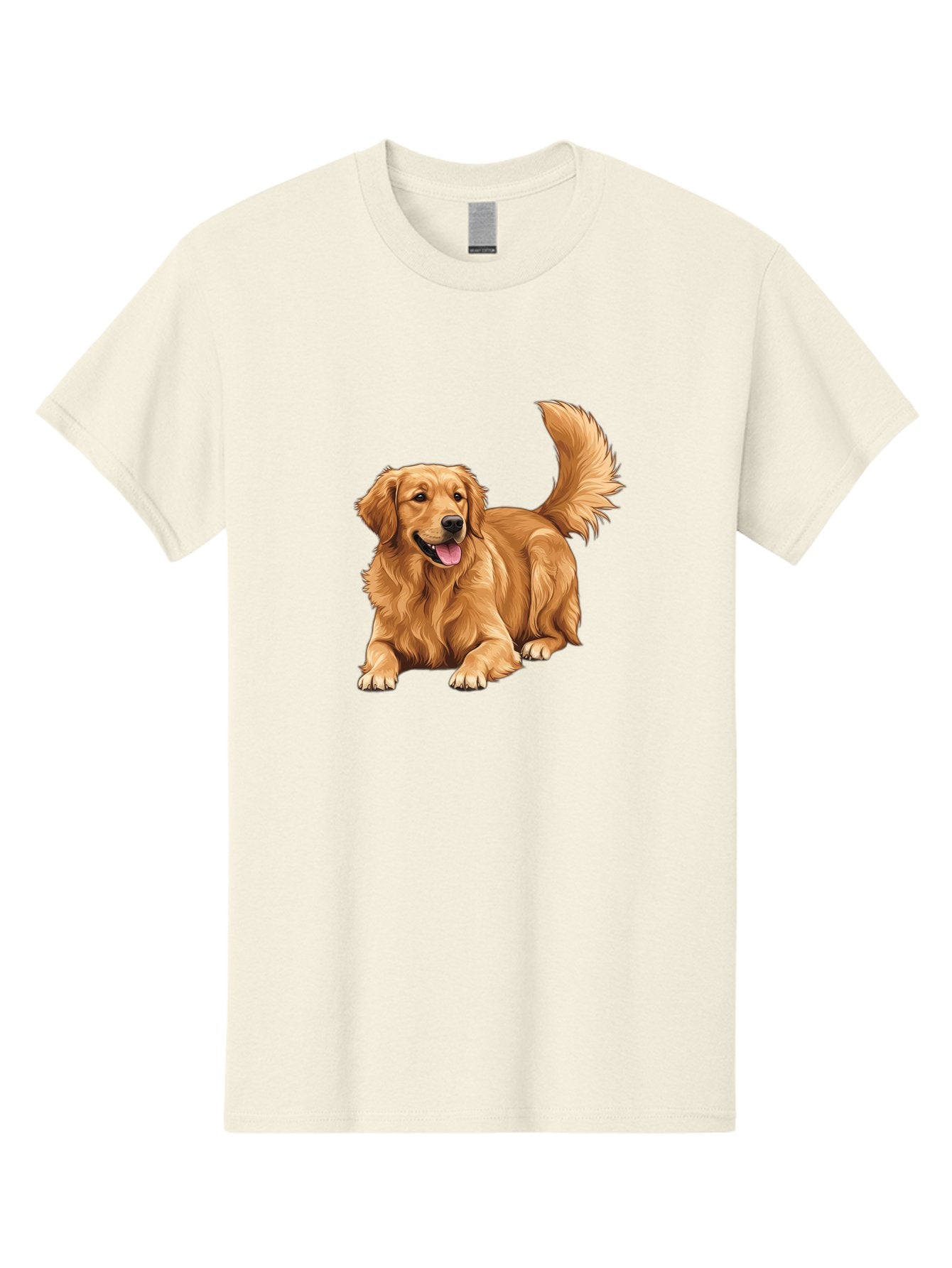 Golden-Retriever-17 Men'S Graphic Tee, 100% Cotton, Comfortable Casual Summer Wear, Machine Washable, Golden Retriever Dog, Playful Pet, Happy Animal, Fluffy Fur, Friendly Breed, Loyal Companion, Canine Friend, Dog Portrait, Pet Illustration Bab974 8
