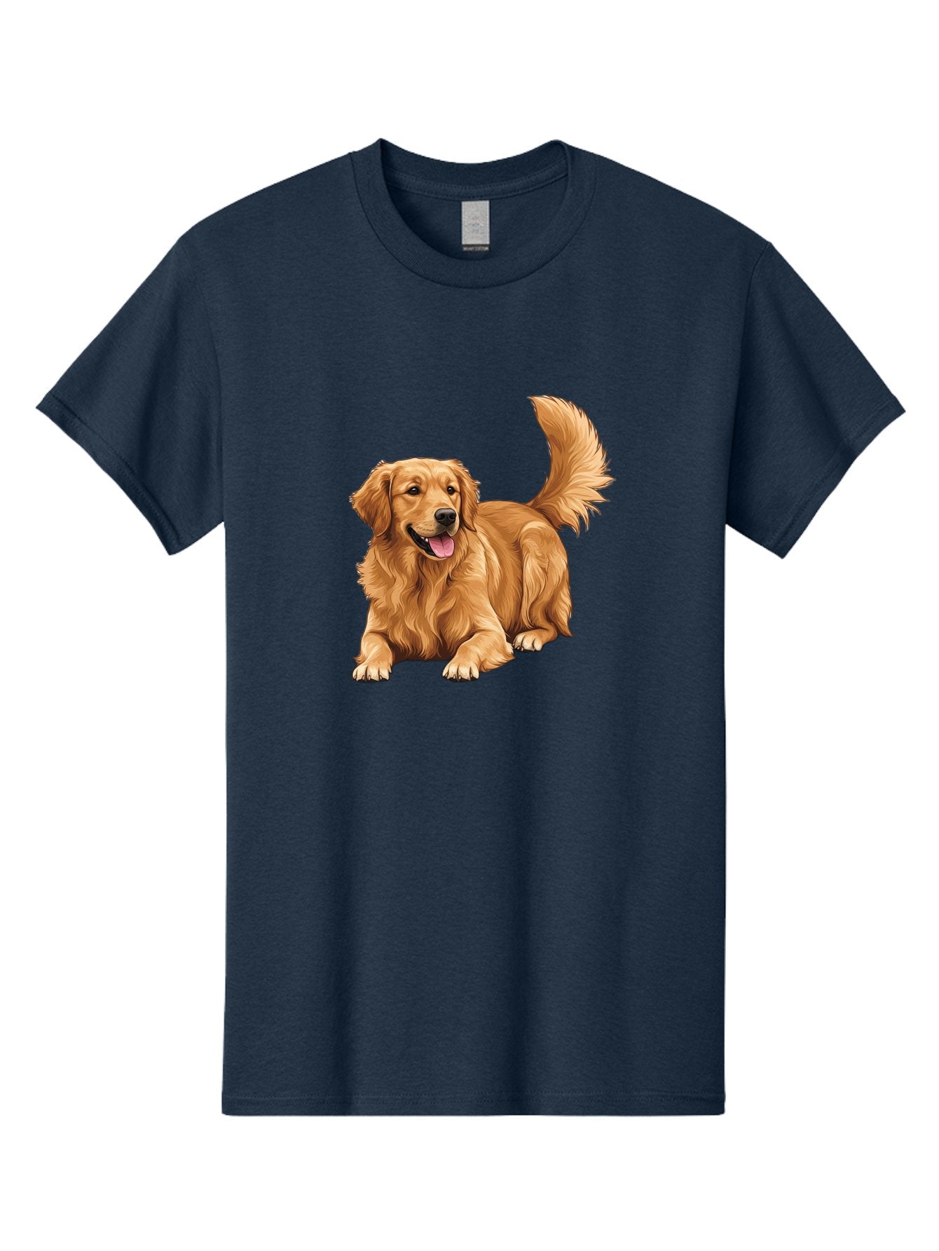 Golden-Retriever-17 Men'S Graphic Tee, 100% Cotton, Comfortable Casual Summer Wear, Machine Washable, Golden Retriever Dog, Playful Pet, Happy Animal, Fluffy Fur, Friendly Breed, Loyal Companion, Canine Friend, Dog Portrait, Pet Illustration Bab974