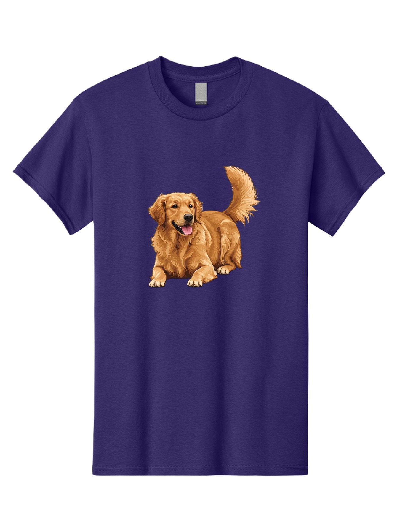 Golden-Retriever-17 Men'S Graphic Tee, 100% Cotton, Comfortable Casual Summer Wear, Machine Washable, Golden Retriever Dog, Playful Pet, Happy Animal, Fluffy Fur, Friendly Breed, Loyal Companion, Canine Friend, Dog Portrait, Pet Illustration Bab974 7