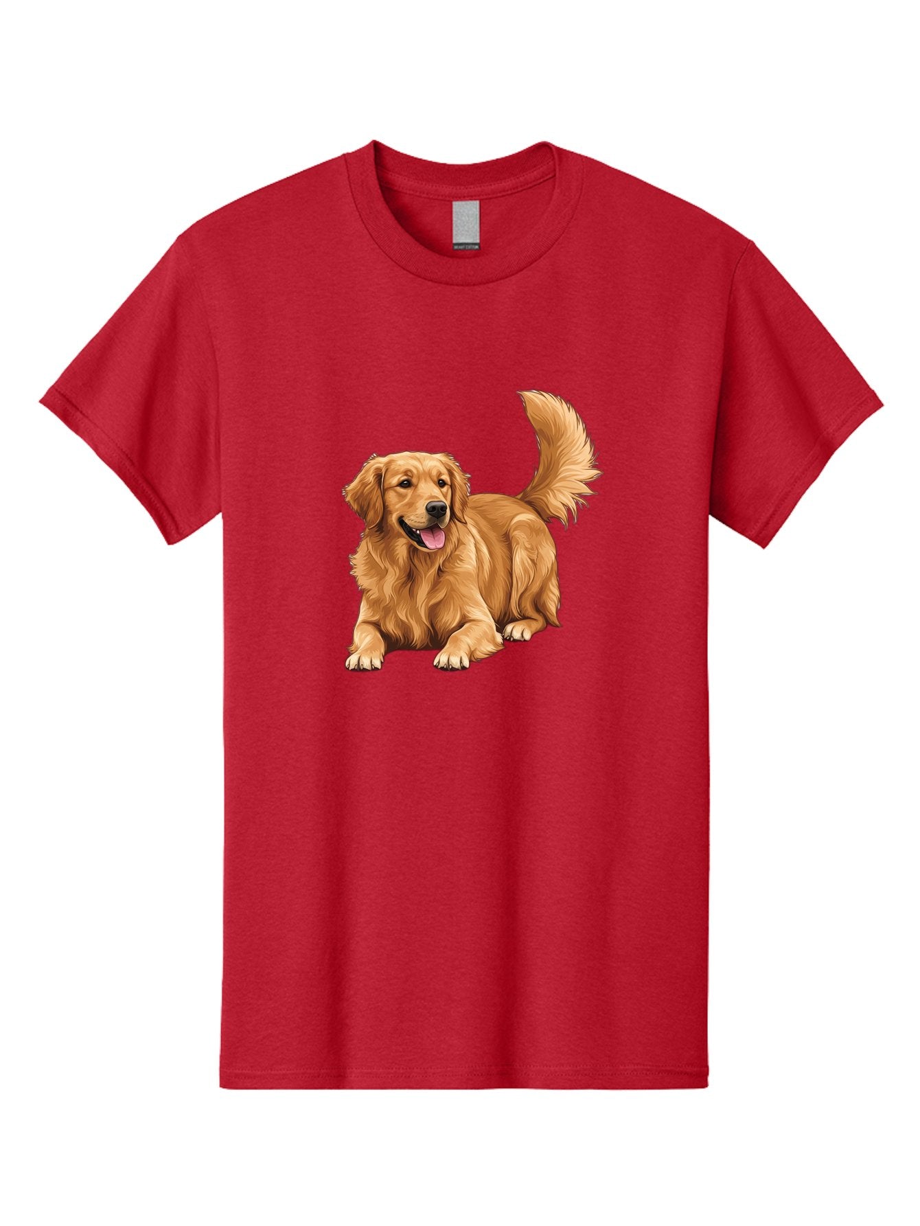 Golden-Retriever-17 Men'S Graphic Tee, 100% Cotton, Comfortable Casual Summer Wear, Machine Washable, Golden Retriever Dog, Playful Pet, Happy Animal, Fluffy Fur, Friendly Breed, Loyal Companion, Canine Friend, Dog Portrait, Pet Illustration Bab974 15