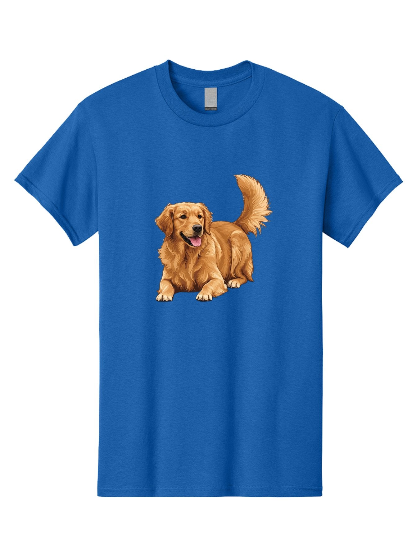 Golden-Retriever-17 Men'S Graphic Tee, 100% Cotton, Comfortable Casual Summer Wear, Machine Washable, Golden Retriever Dog, Playful Pet, Happy Animal, Fluffy Fur, Friendly Breed, Loyal Companion, Canine Friend, Dog Portrait, Pet Illustration Bab974 12