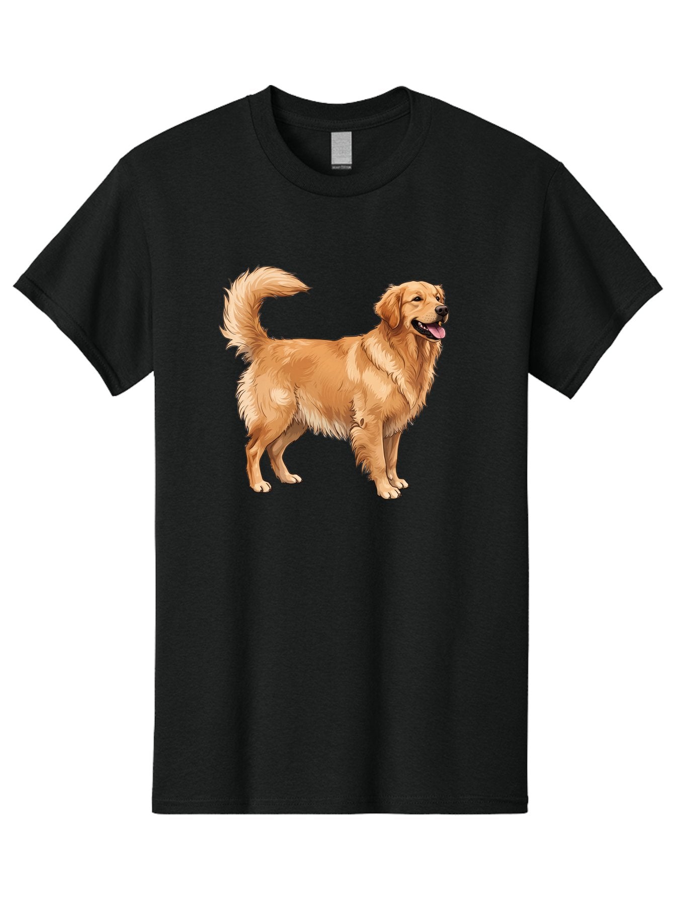 Golden-Retriever-18 Men'S Graphic Tee, 100% Cotton, Comfortable Casual Summer Wear, Machine Washable, Golden Retriever Dog, Happy Dog, Friendly Dog, Canine, Pet, Fluffy Fur, Wagging Tail, Playful Animal Bab975 12