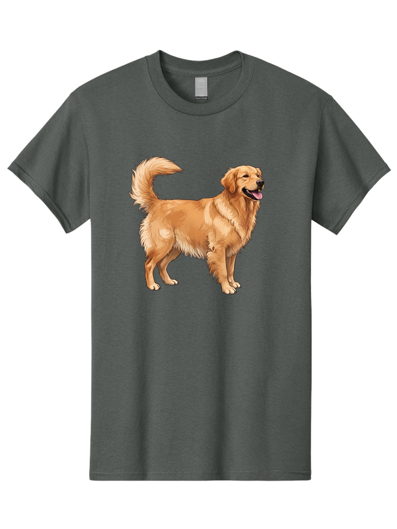 Golden-Retriever-18 Men'S Graphic Tee, 100% Cotton, Comfortable Casual Summer Wear, Machine Washable, Golden Retriever Dog, Happy Dog, Friendly Dog, Canine, Pet, Fluffy Fur, Wagging Tail, Playful Animal Bab975 3