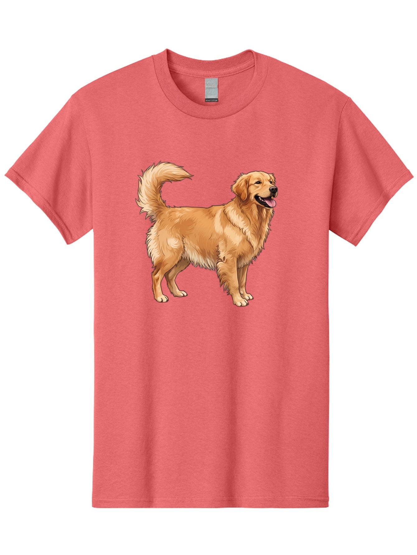 Golden-Retriever-18 Men'S Graphic Tee, 100% Cotton, Comfortable Casual Summer Wear, Machine Washable, Golden Retriever Dog, Happy Dog, Friendly Dog, Canine, Pet, Fluffy Fur, Wagging Tail, Playful Animal Bab975 8