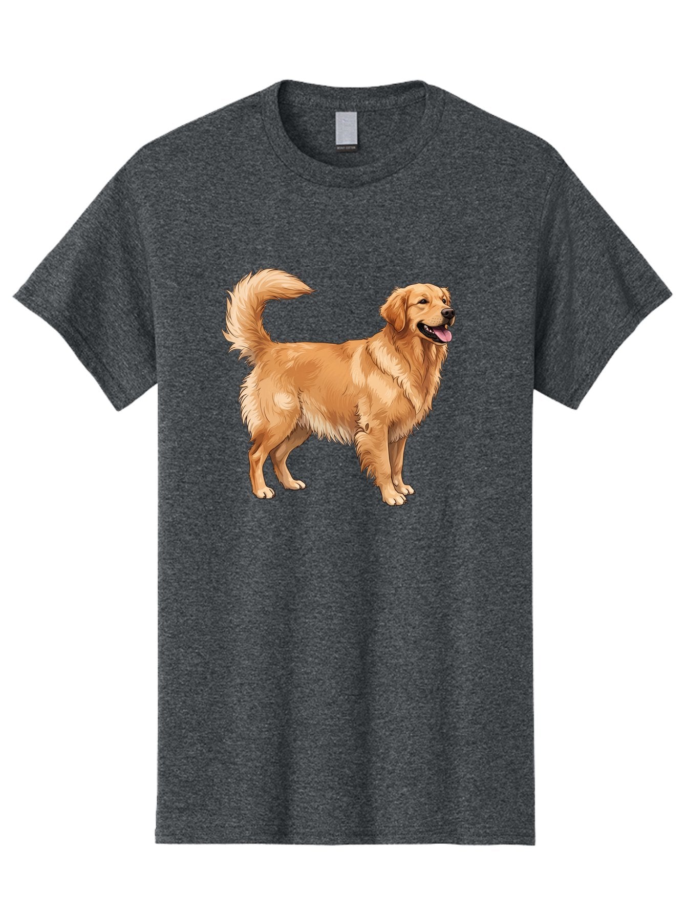 Golden-Retriever-18 Men'S Graphic Tee, 100% Cotton, Comfortable Casual Summer Wear, Machine Washable, Golden Retriever Dog, Happy Dog, Friendly Dog, Canine, Pet, Fluffy Fur, Wagging Tail, Playful Animal Bab975 9
