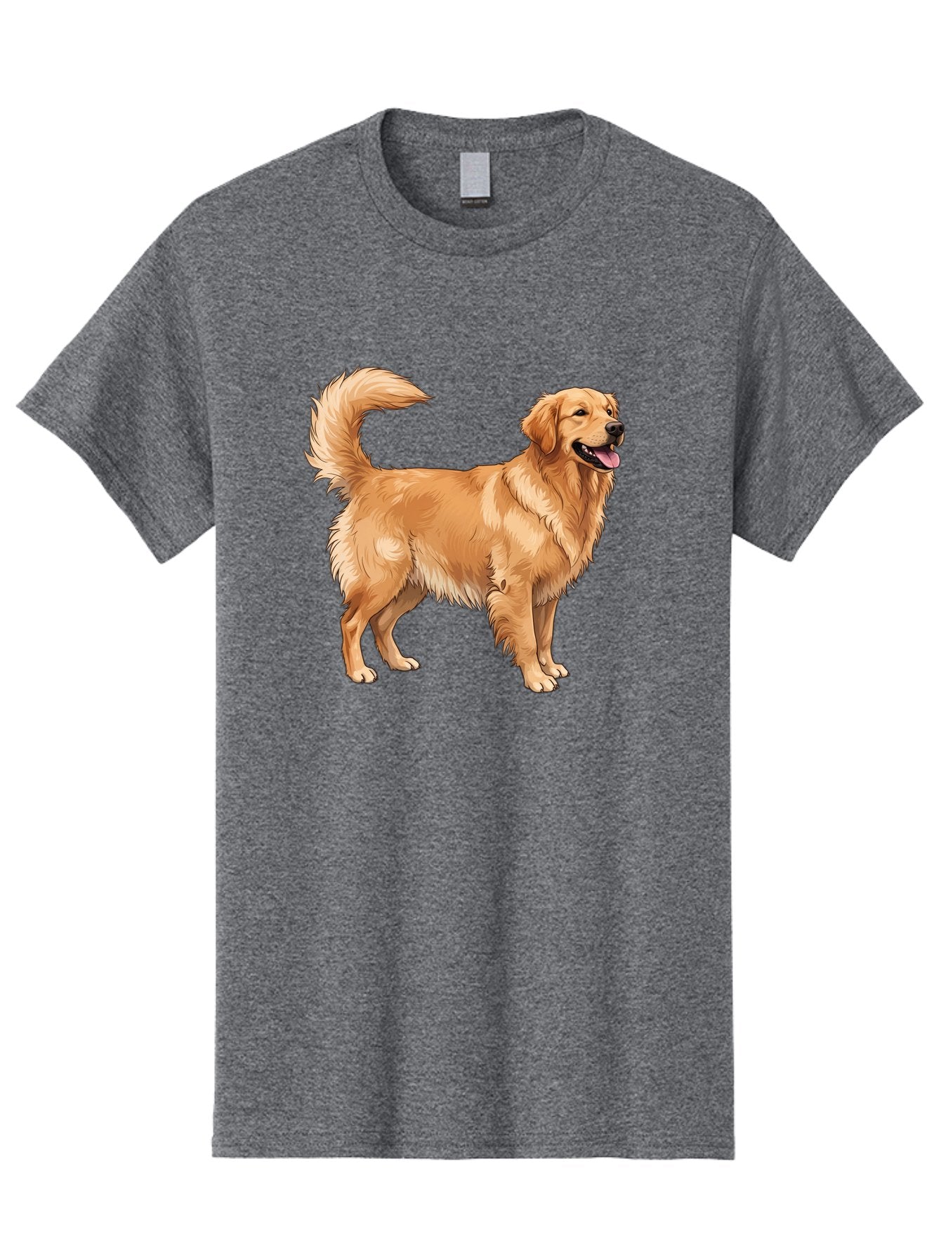 Golden-Retriever-18 Men'S Graphic Tee, 100% Cotton, Comfortable Casual Summer Wear, Machine Washable, Golden Retriever Dog, Happy Dog, Friendly Dog, Canine, Pet, Fluffy Fur, Wagging Tail, Playful Animal Bab975 14