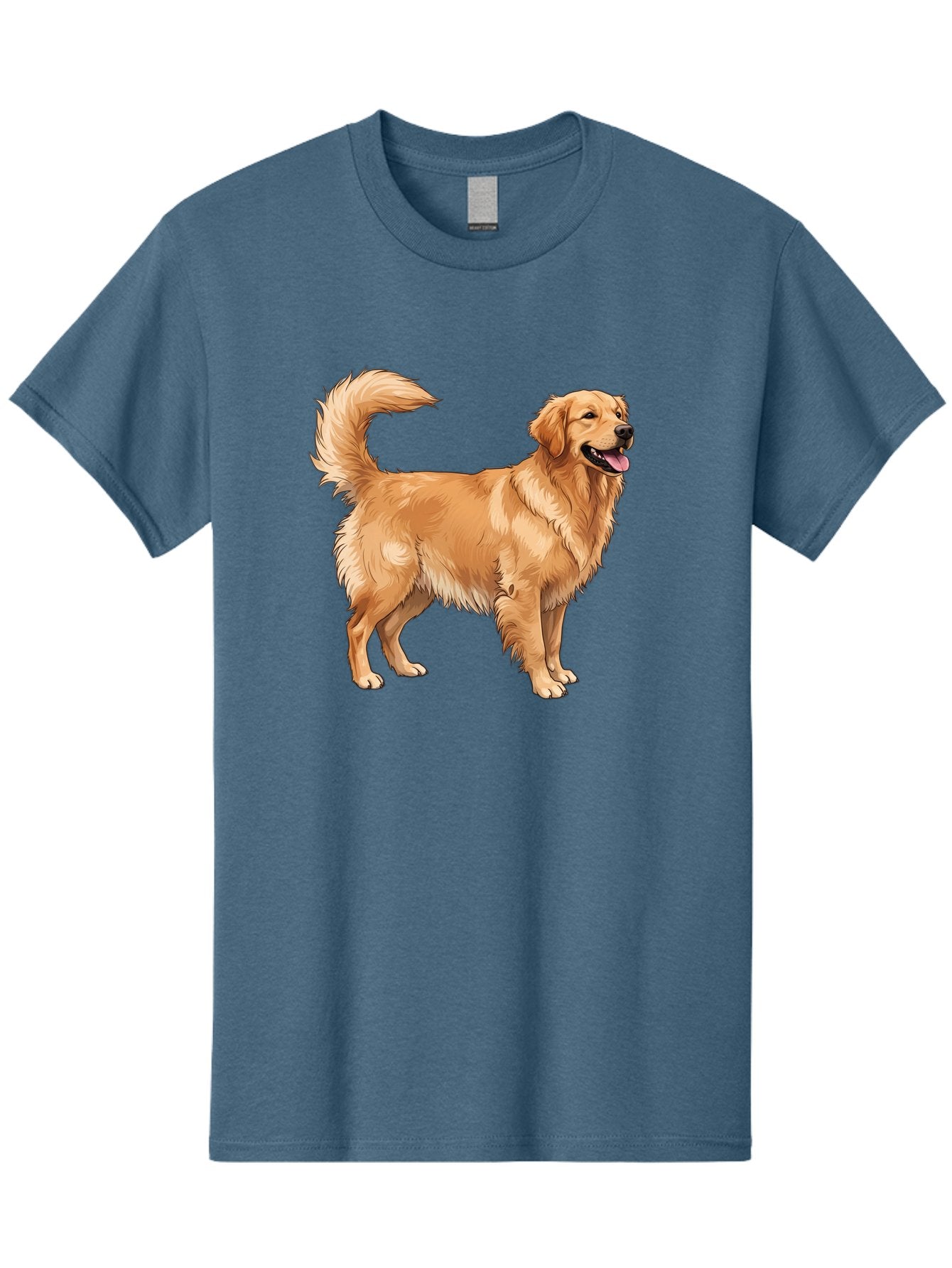 Golden-Retriever-18 Men'S Graphic Tee, 100% Cotton, Comfortable Casual Summer Wear, Machine Washable, Golden Retriever Dog, Happy Dog, Friendly Dog, Canine, Pet, Fluffy Fur, Wagging Tail, Playful Animal Bab975 7