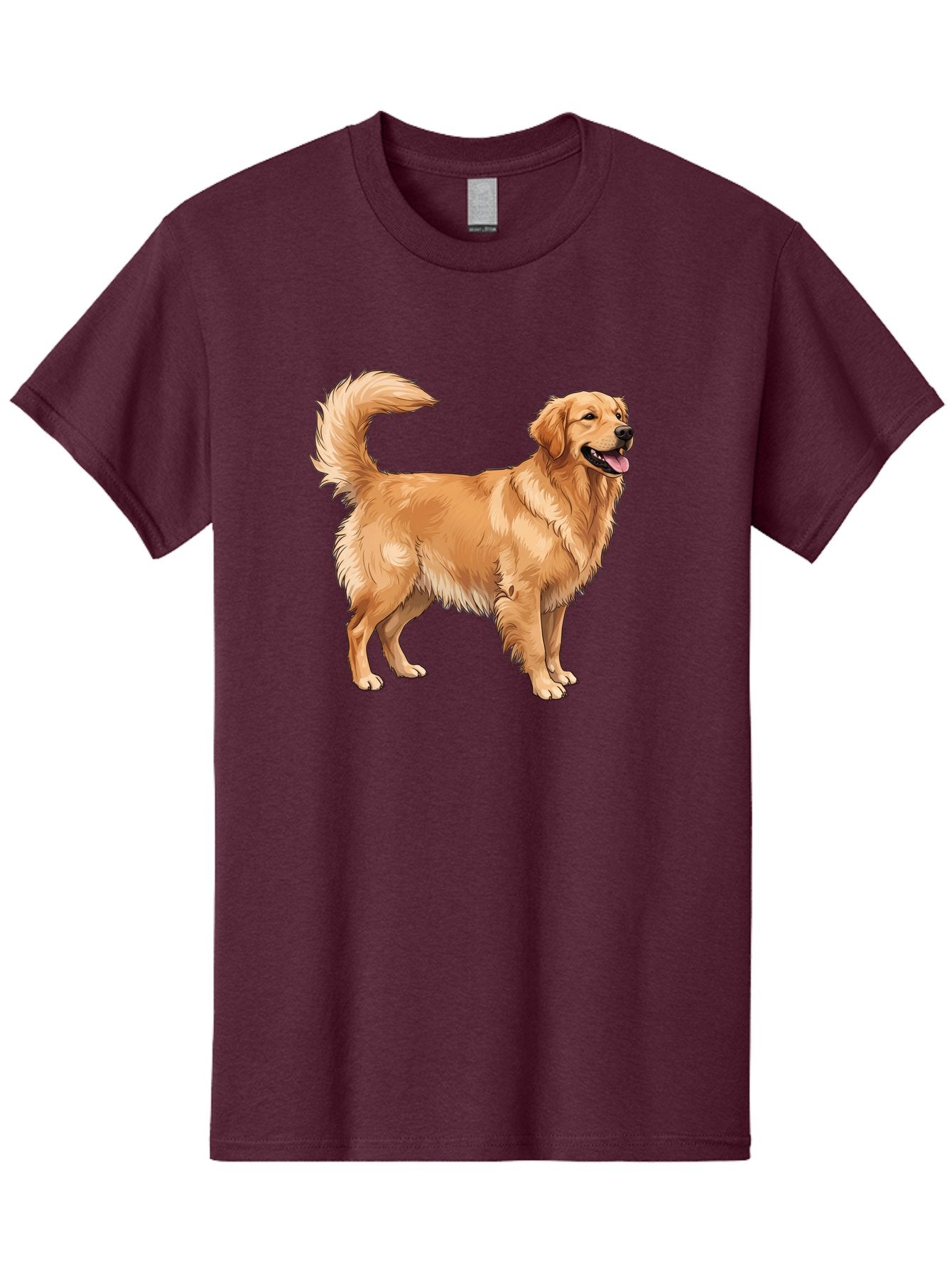 Golden-Retriever-18 Men'S Graphic Tee, 100% Cotton, Comfortable Casual Summer Wear, Machine Washable, Golden Retriever Dog, Happy Dog, Friendly Dog, Canine, Pet, Fluffy Fur, Wagging Tail, Playful Animal Bab975