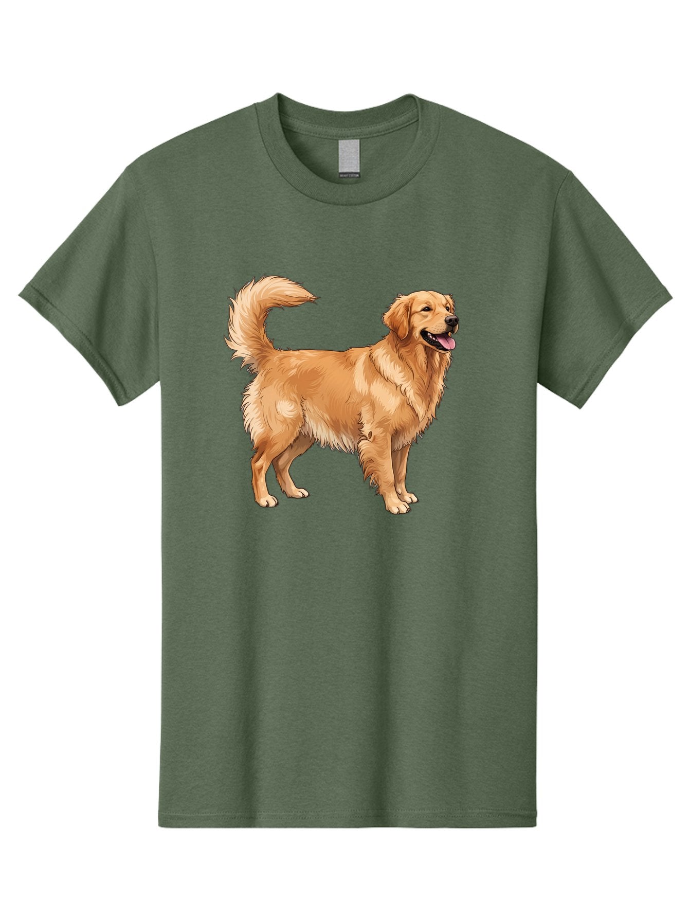 Golden-Retriever-18 Men'S Graphic Tee, 100% Cotton, Comfortable Casual Summer Wear, Machine Washable, Golden Retriever Dog, Happy Dog, Friendly Dog, Canine, Pet, Fluffy Fur, Wagging Tail, Playful Animal Bab975 11