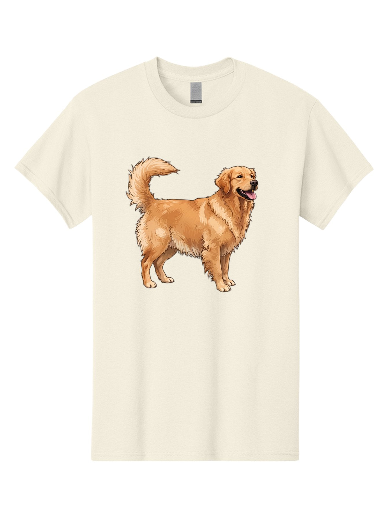 Golden-Retriever-18 Men'S Graphic Tee, 100% Cotton, Comfortable Casual Summer Wear, Machine Washable, Golden Retriever Dog, Happy Dog, Friendly Dog, Canine, Pet, Fluffy Fur, Wagging Tail, Playful Animal Bab975