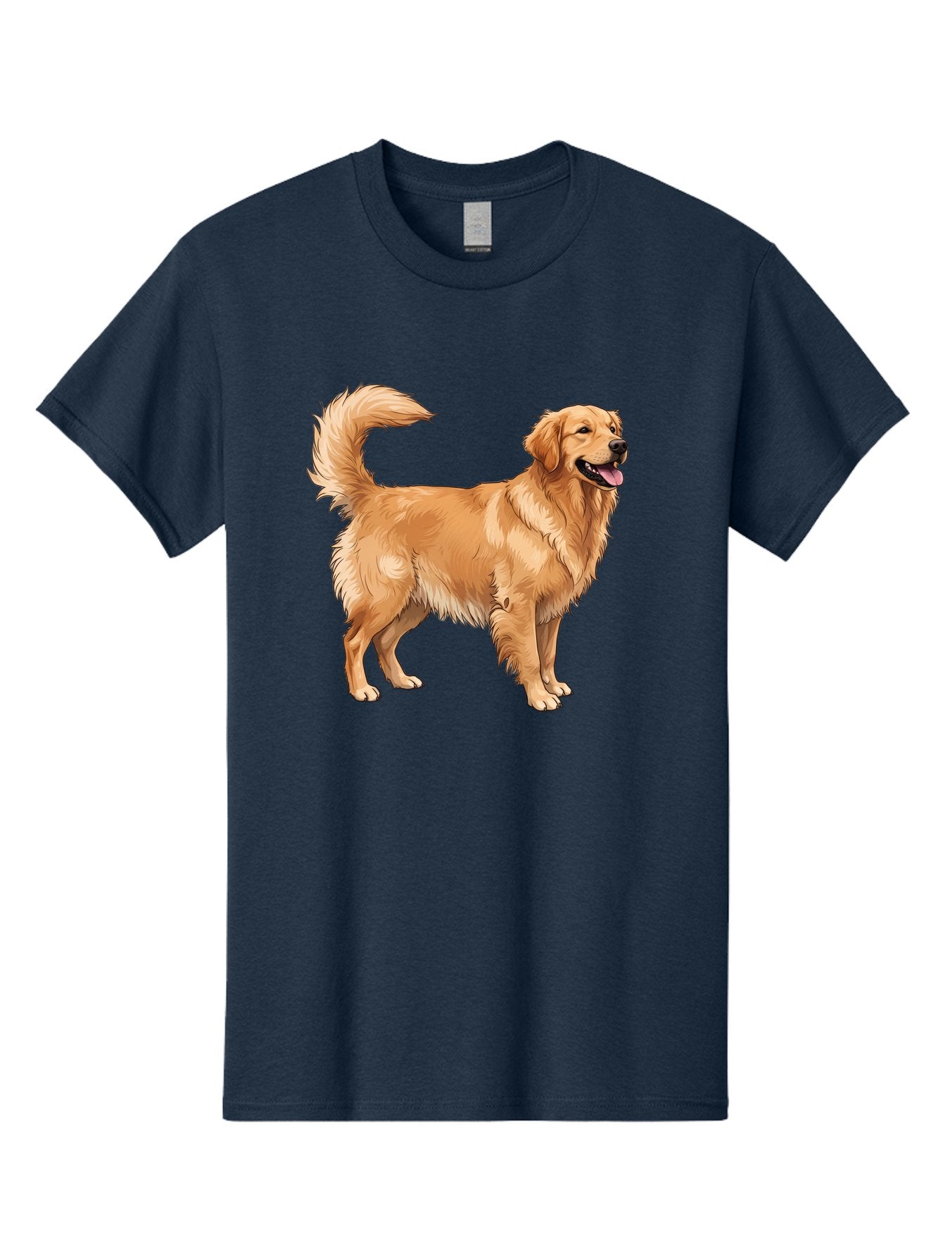 Golden-Retriever-18 Men'S Graphic Tee, 100% Cotton, Comfortable Casual Summer Wear, Machine Washable, Golden Retriever Dog, Happy Dog, Friendly Dog, Canine, Pet, Fluffy Fur, Wagging Tail, Playful Animal Bab975 13