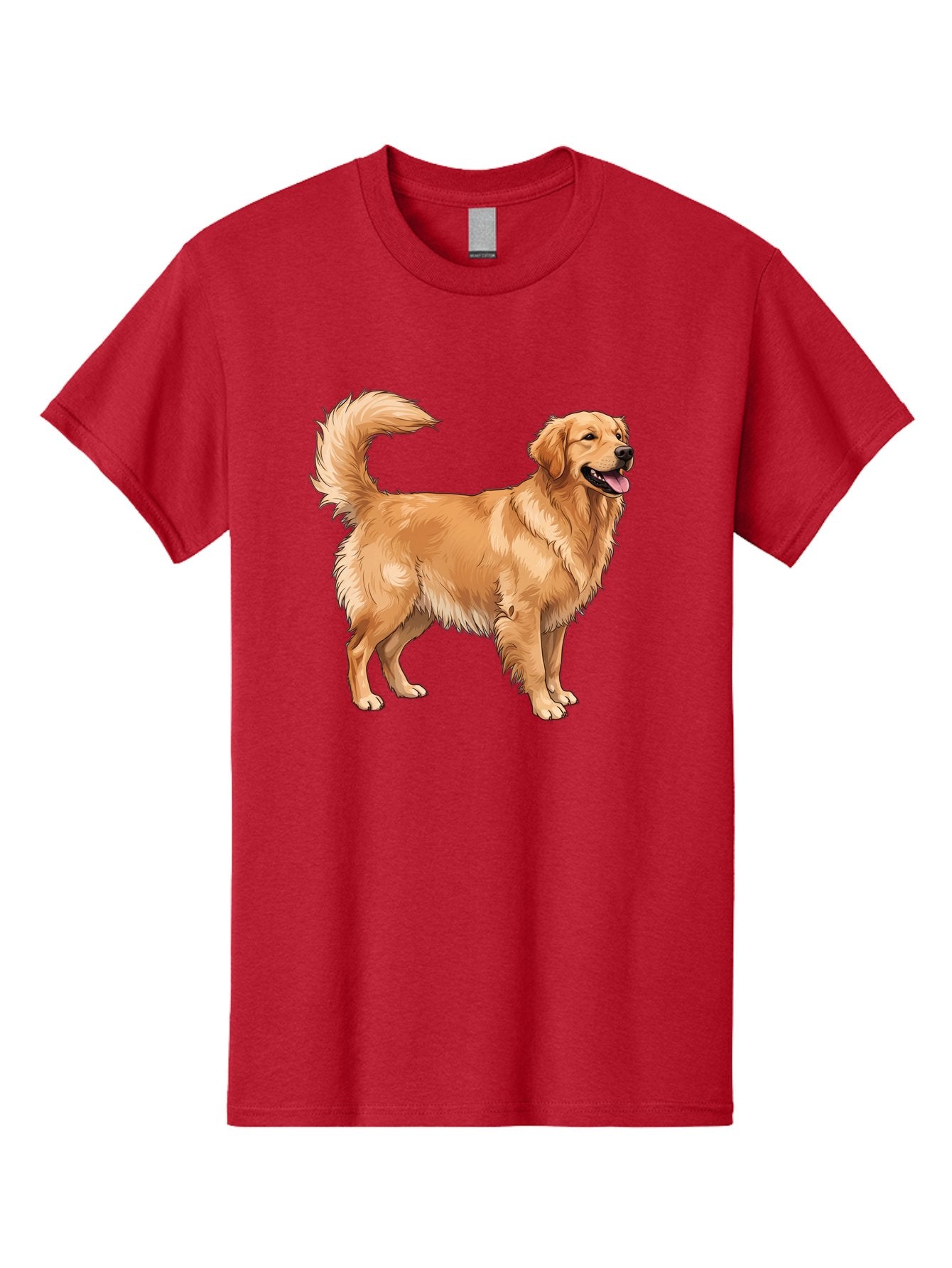 Golden-Retriever-18 Men'S Graphic Tee, 100% Cotton, Comfortable Casual Summer Wear, Machine Washable, Golden Retriever Dog, Happy Dog, Friendly Dog, Canine, Pet, Fluffy Fur, Wagging Tail, Playful Animal Bab975 15
