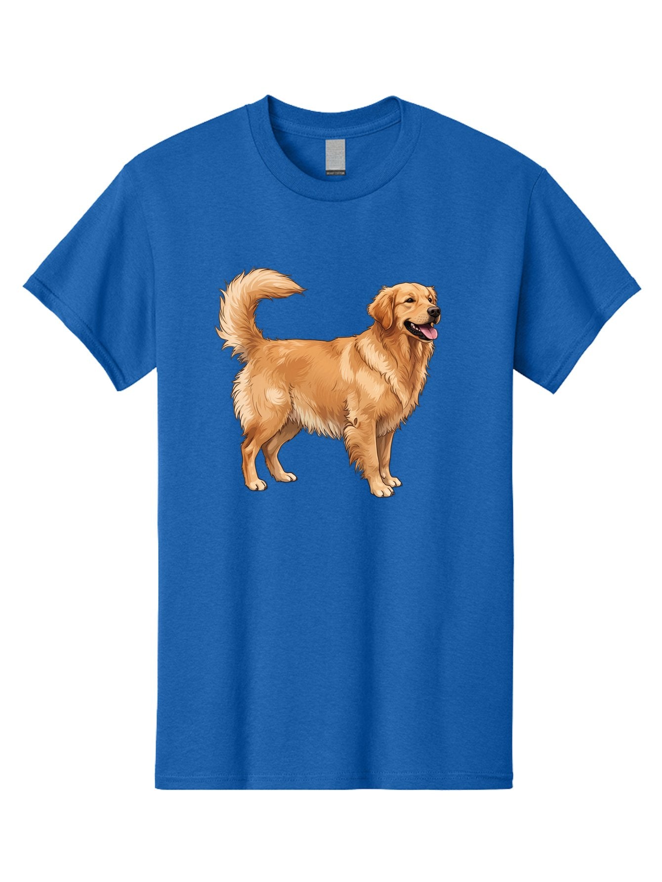Golden-Retriever-18 Men'S Graphic Tee, 100% Cotton, Comfortable Casual Summer Wear, Machine Washable, Golden Retriever Dog, Happy Dog, Friendly Dog, Canine, Pet, Fluffy Fur, Wagging Tail, Playful Animal Bab975 5
