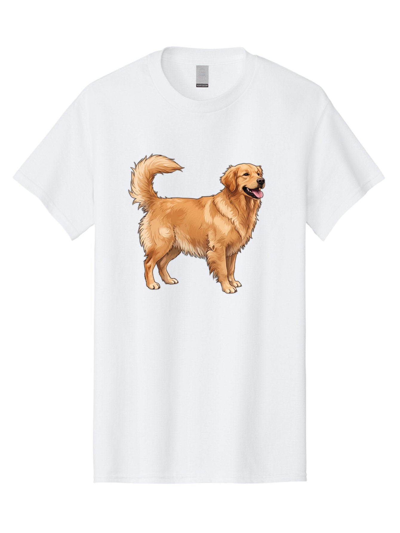 Golden-Retriever-18 Men'S Graphic Tee, 100% Cotton, Comfortable Casual Summer Wear, Machine Washable, Golden Retriever Dog, Happy Dog, Friendly Dog, Canine, Pet, Fluffy Fur, Wagging Tail, Playful Animal Bab975 6