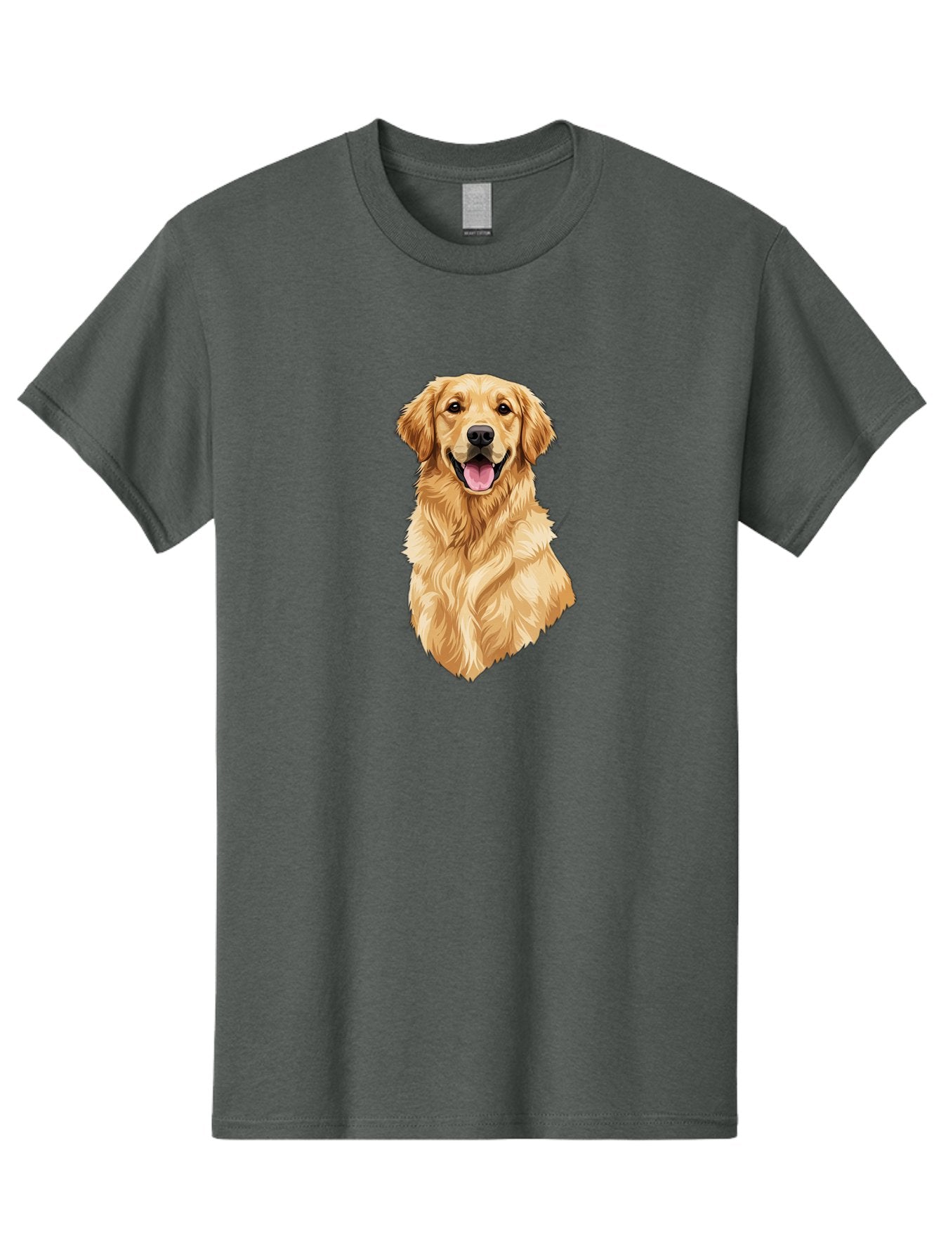Golden-Retriever-3 Men'S Graphic Tee, 100% Cotton, Comfortable Casual Summer Wear, Machine Washable, Smiling Golden Retriever, Happy Dog, Friendly Pet, Golden Fur, Playful Animal, Lovable Companion, Canine Friend Bab977