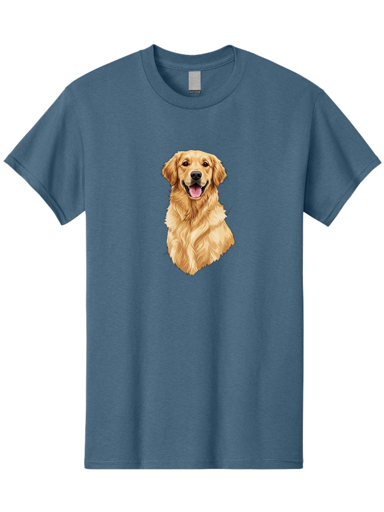 Golden-Retriever-3 Men'S Graphic Tee, 100% Cotton, Comfortable Casual Summer Wear, Machine Washable, Smiling Golden Retriever, Happy Dog, Friendly Pet, Golden Fur, Playful Animal, Lovable Companion, Canine Friend Bab977 4