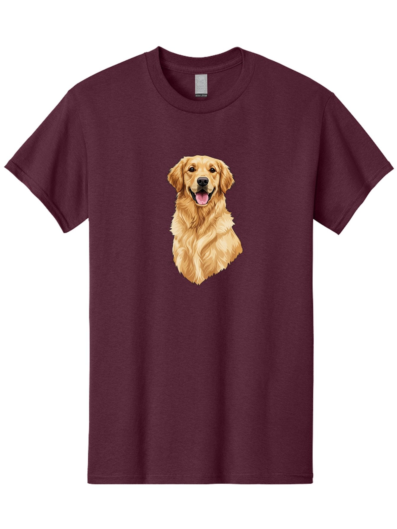 Golden-Retriever-3 Men'S Graphic Tee, 100% Cotton, Comfortable Casual Summer Wear, Machine Washable, Smiling Golden Retriever, Happy Dog, Friendly Pet, Golden Fur, Playful Animal, Lovable Companion, Canine Friend Bab977 15