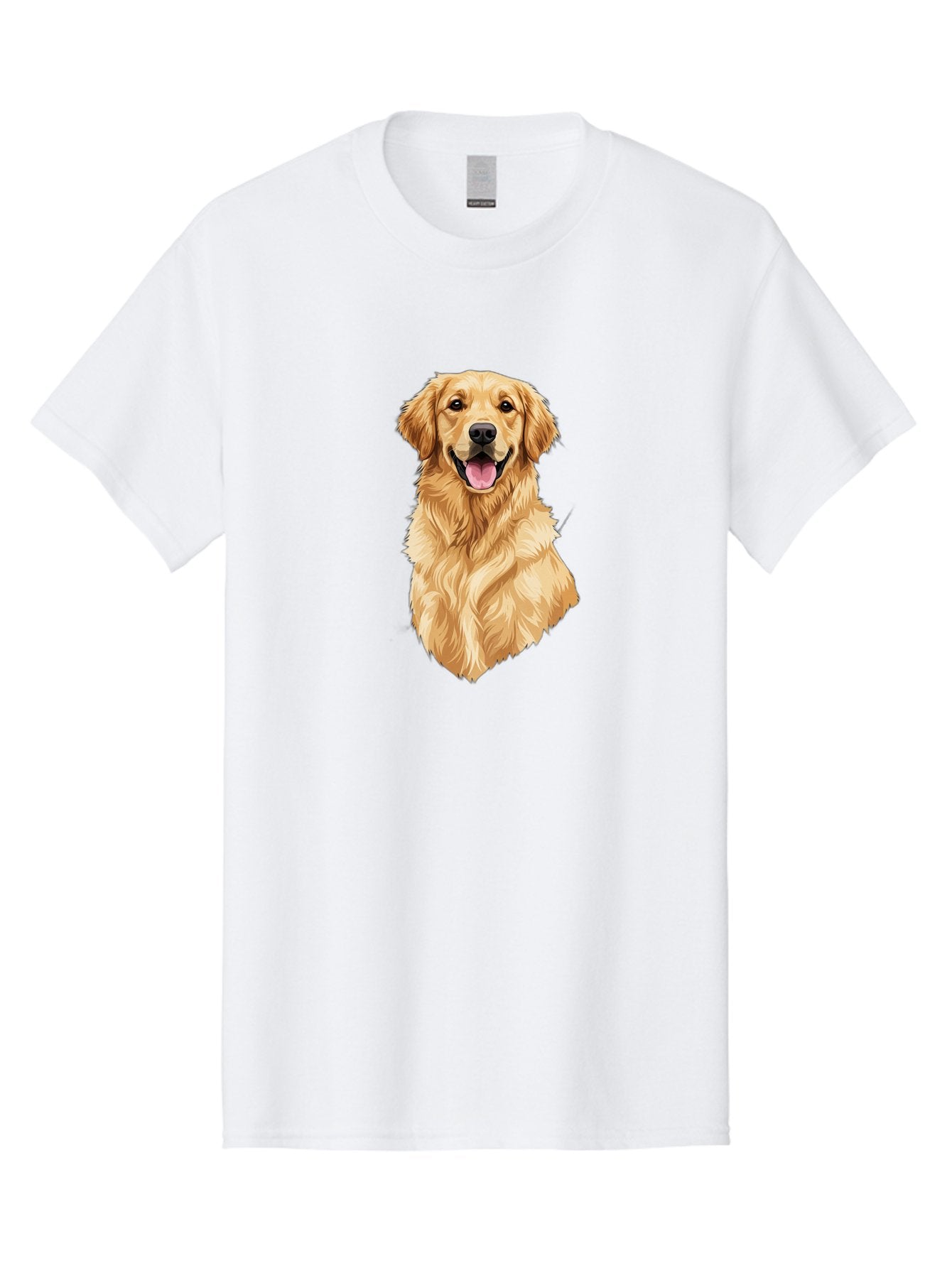 Golden-Retriever-3 Men'S Graphic Tee, 100% Cotton, Comfortable Casual Summer Wear, Machine Washable, Smiling Golden Retriever, Happy Dog, Friendly Pet, Golden Fur, Playful Animal, Lovable Companion, Canine Friend Bab977